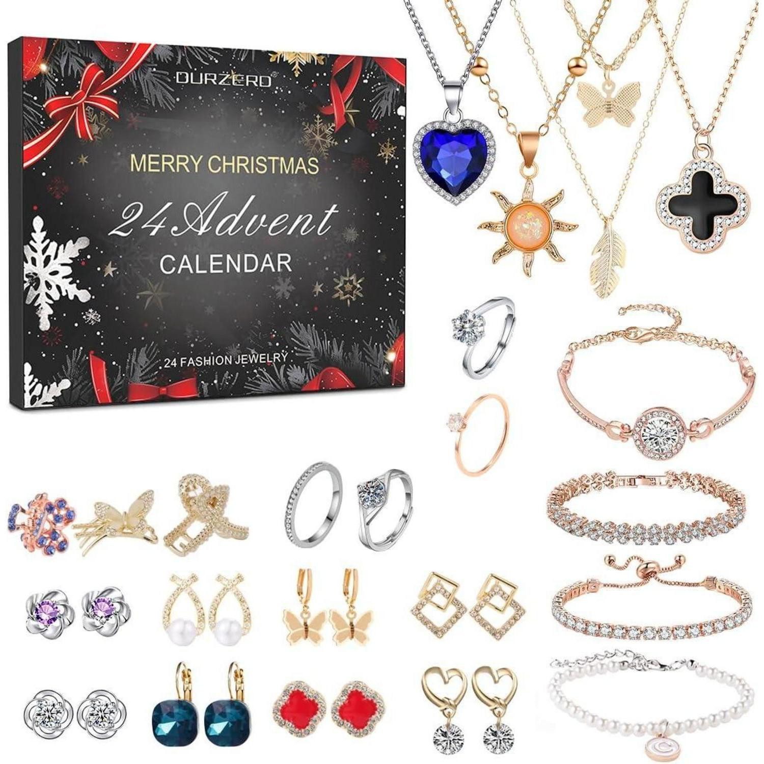 LuxusKollektion Schmuck-Adventskalender Adventskalender 2026 Schmuck Set Frauen Weihnachten Charm Halskette