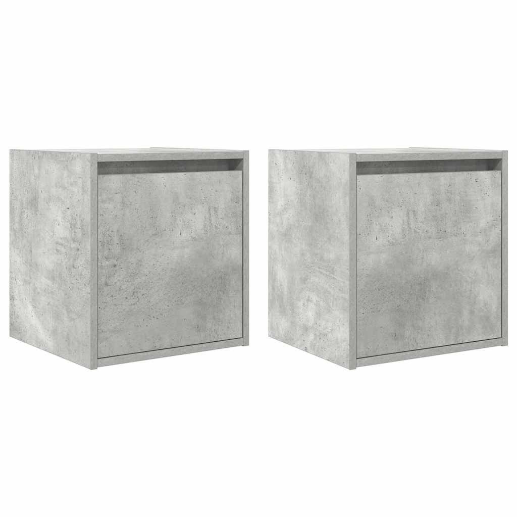 Nachttisch Wand-Nachttische 2 Stk Betongrau 38x34x40 cm