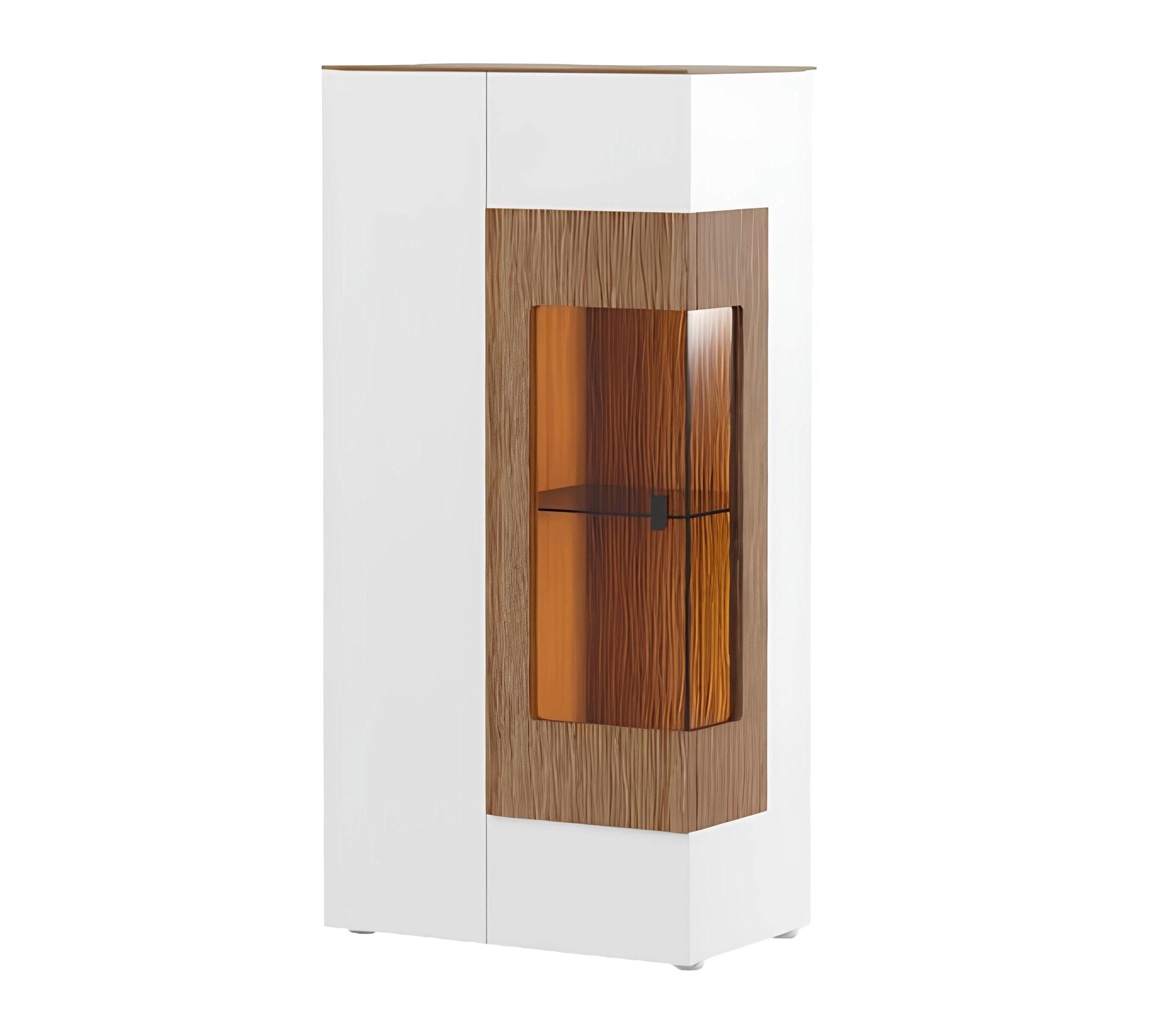 Xlmoebel Vitrine Glasvitrine mit beleuchtetem Regal und eleganter Glasfront (Vitrine (TRK) Hergestellt in Europa