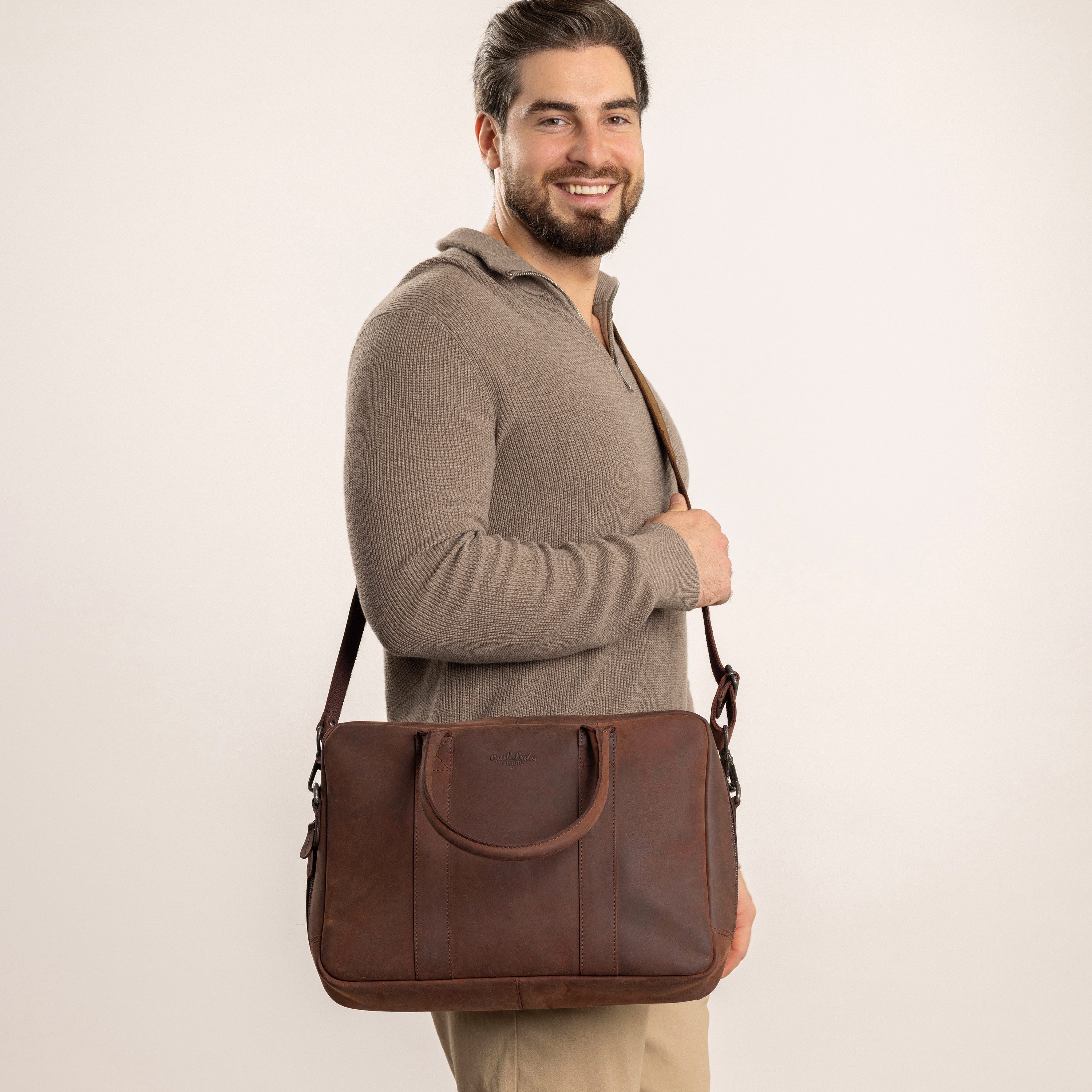 Gusti Leder Umhängetasche Gusti Leder messenger bag Fynn Aktenordner (1-tlg), Aktenordner