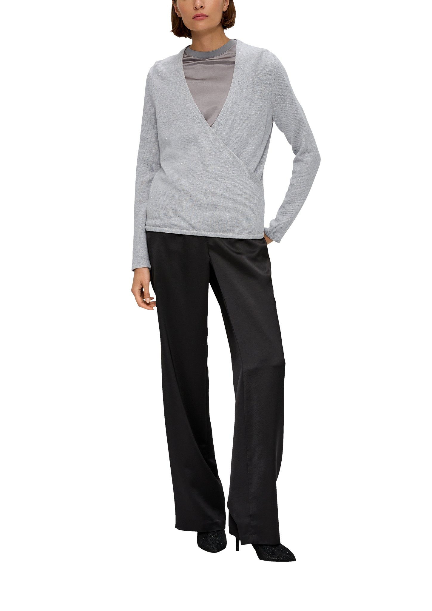 s.Oliver BLACK LABEL Strickpullover in Wickel-Optik