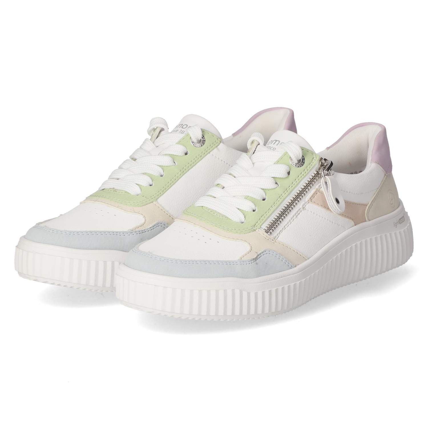 Remonte Remonte D3E05-82 Damen Leder und Synthetik white Schnürschuh