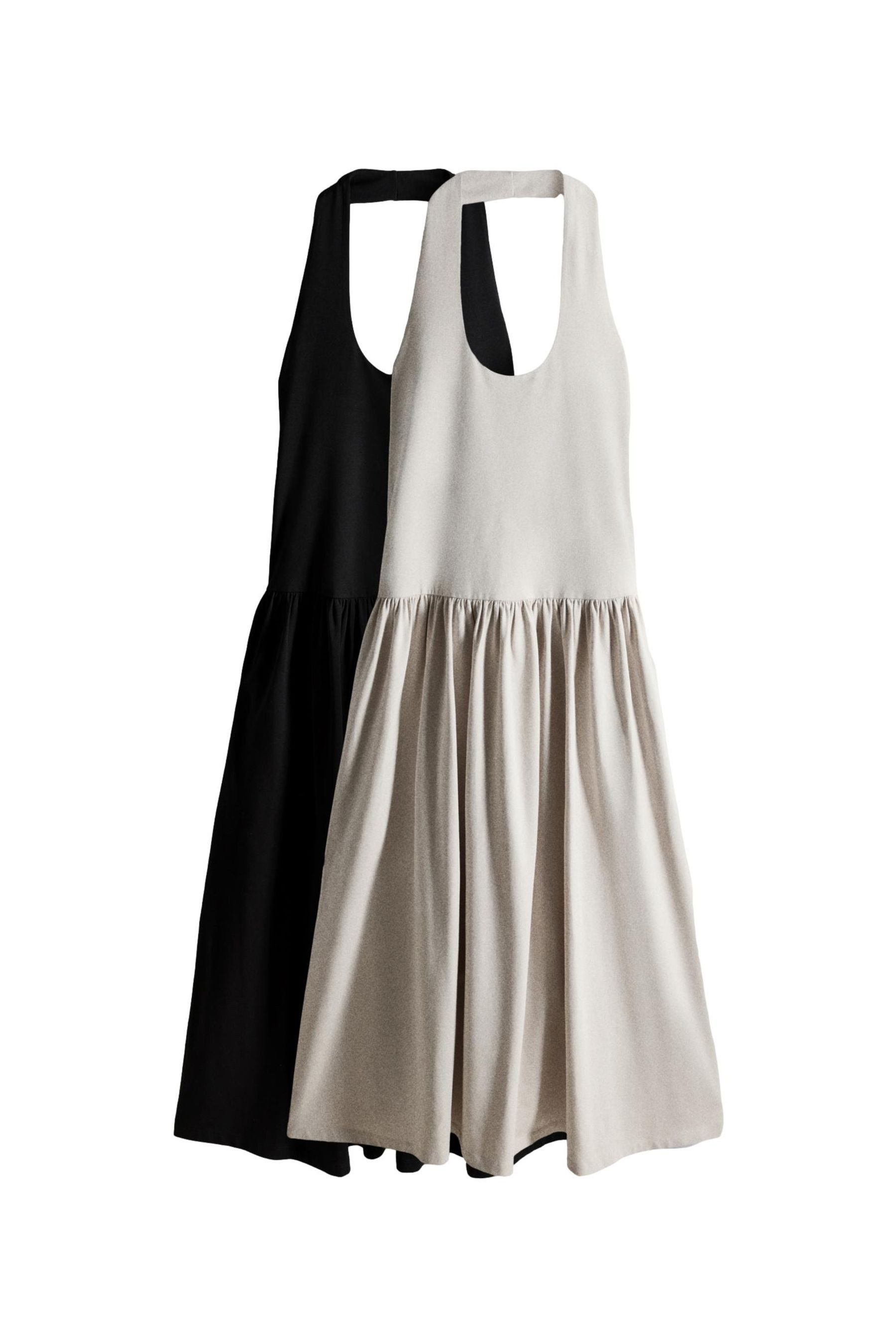 The Set Maxikleid The Set Neckholder-Maxikleid aus Jersey, 2er-Pack (2-tlg)
