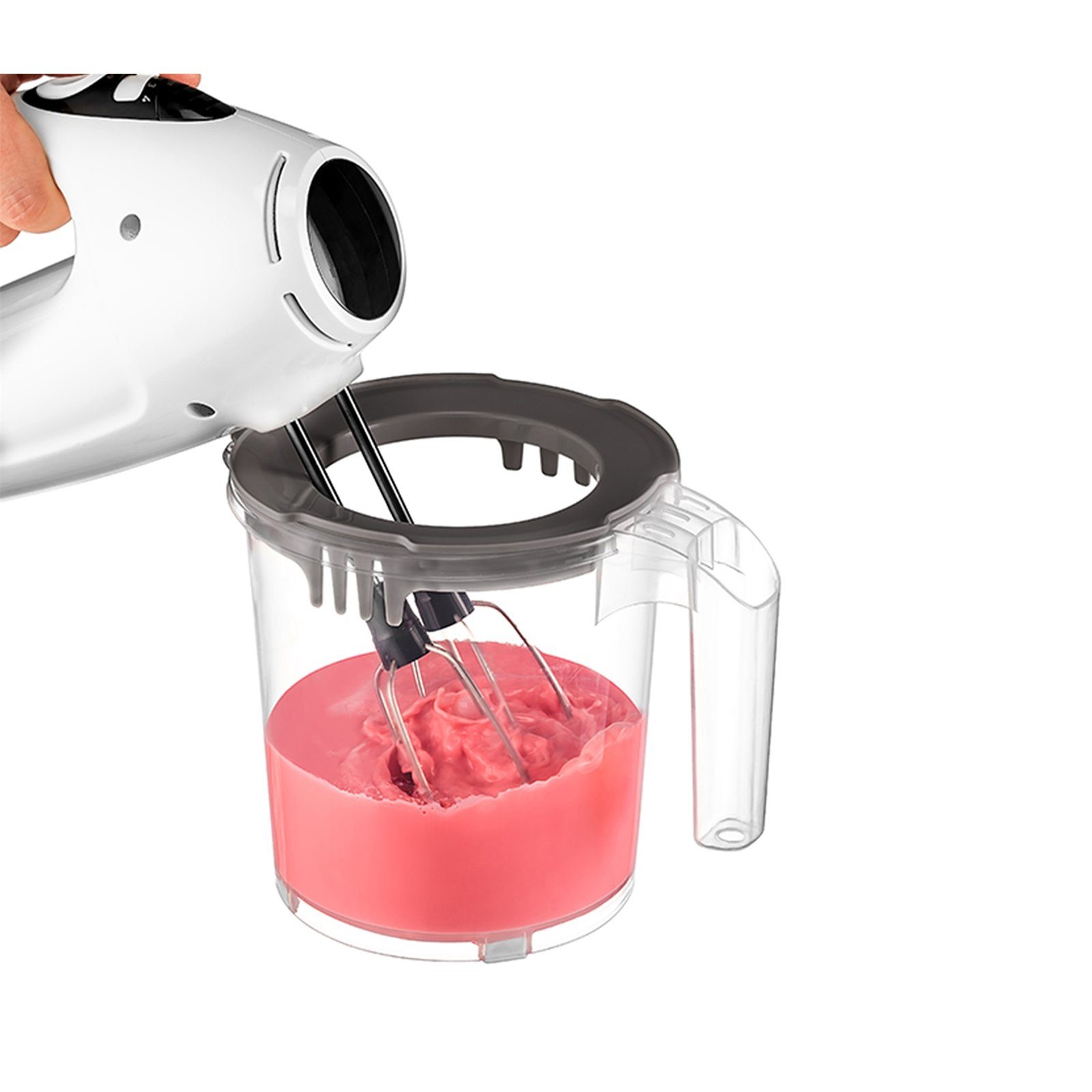 Michelino Messbecher Messbecher 1600 ml, Kunststoff, (1 Messbecher mit Deckel), Rührschüssel