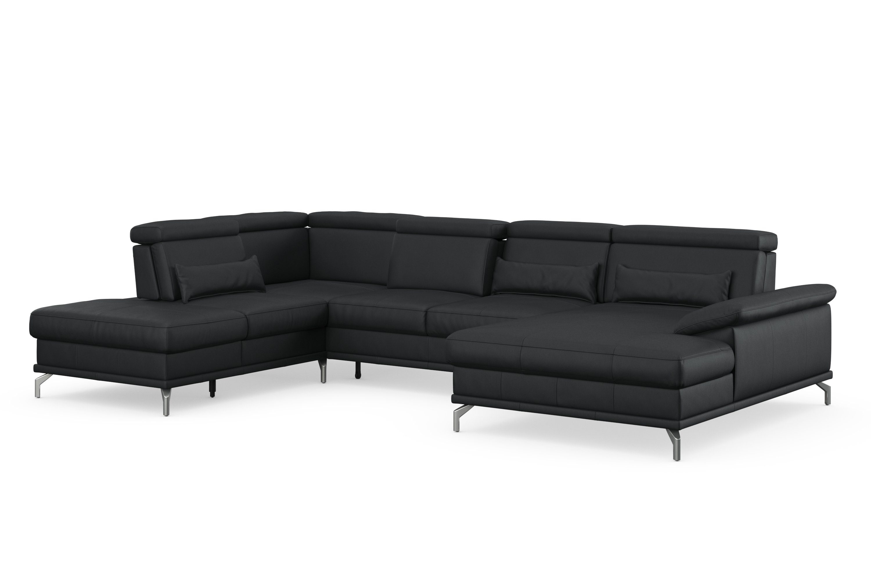 sit&more Wohnlandschaft Cabrio U-Form, B: 359 cm, mit Sitztiefen-, Arm- & Kopfteilverstellung, 3 Nierenkissen, Federkern, optional Bettfunktion und Stauraum