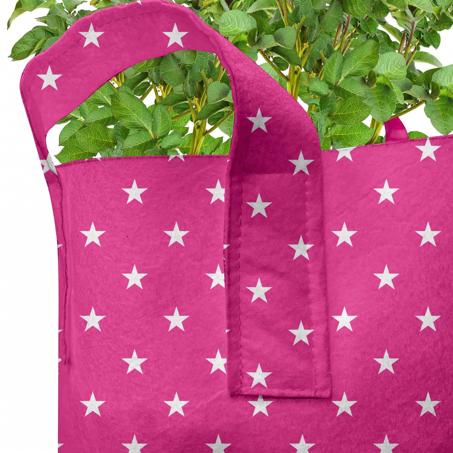 Abakuhaus Pflanzkübel hochleistungsfähig Stofftöpfe mit für Girlish Griffen White Hot Pflanzen, Pink Stars