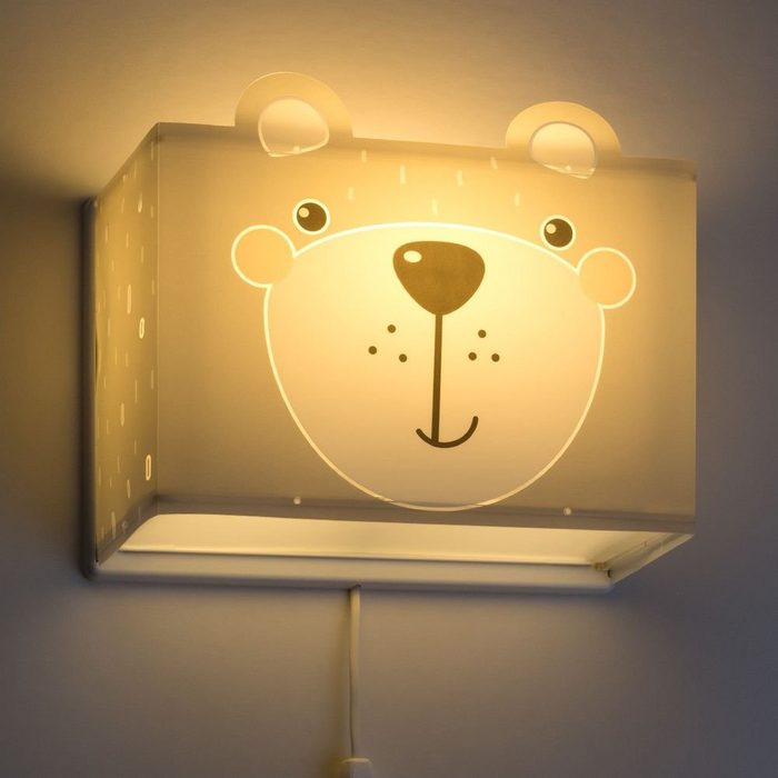 Dalber Wandleuchte Kinderzimmer Wandleuchte Little Teddy in Grau E27 keine Angabe Leuchtmittel enthalten: Nein warmweiss Kinderzimmerlampe Kinderleuchte