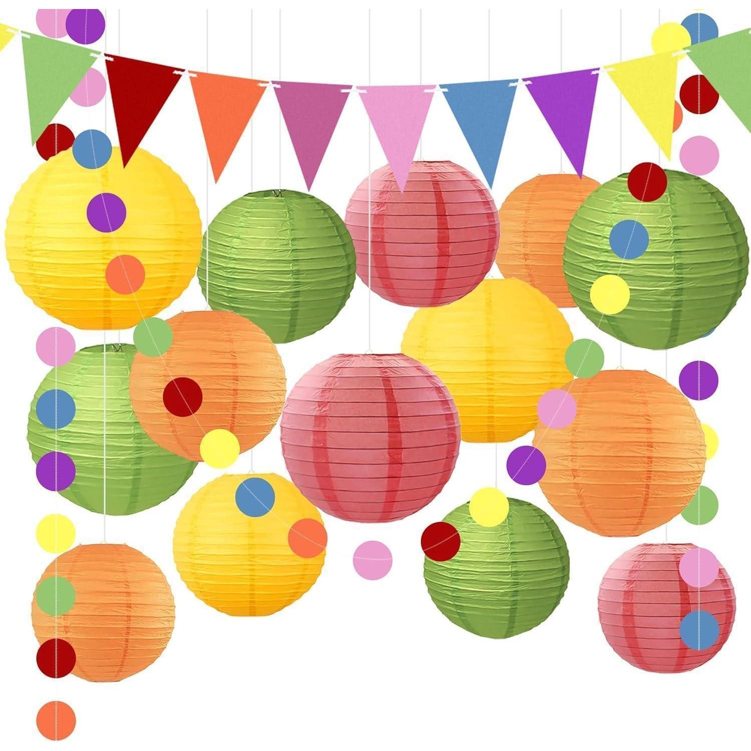 LuxusKollektion Papierlaterne Sommer Party Deko Papierlaterne Hawaii Gartenparty Lampion Gelb Orange