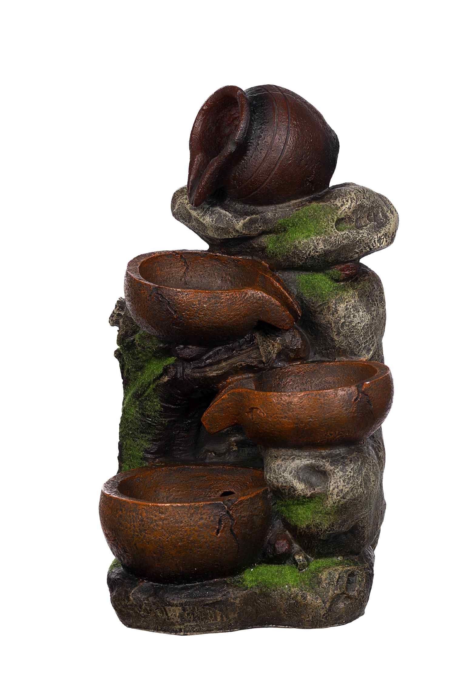 BIRENDY Dekofigur Brunnen Steine mit 3 LEDs G53-17085 Brunnen2 Dekobrunnen Springbrunnen