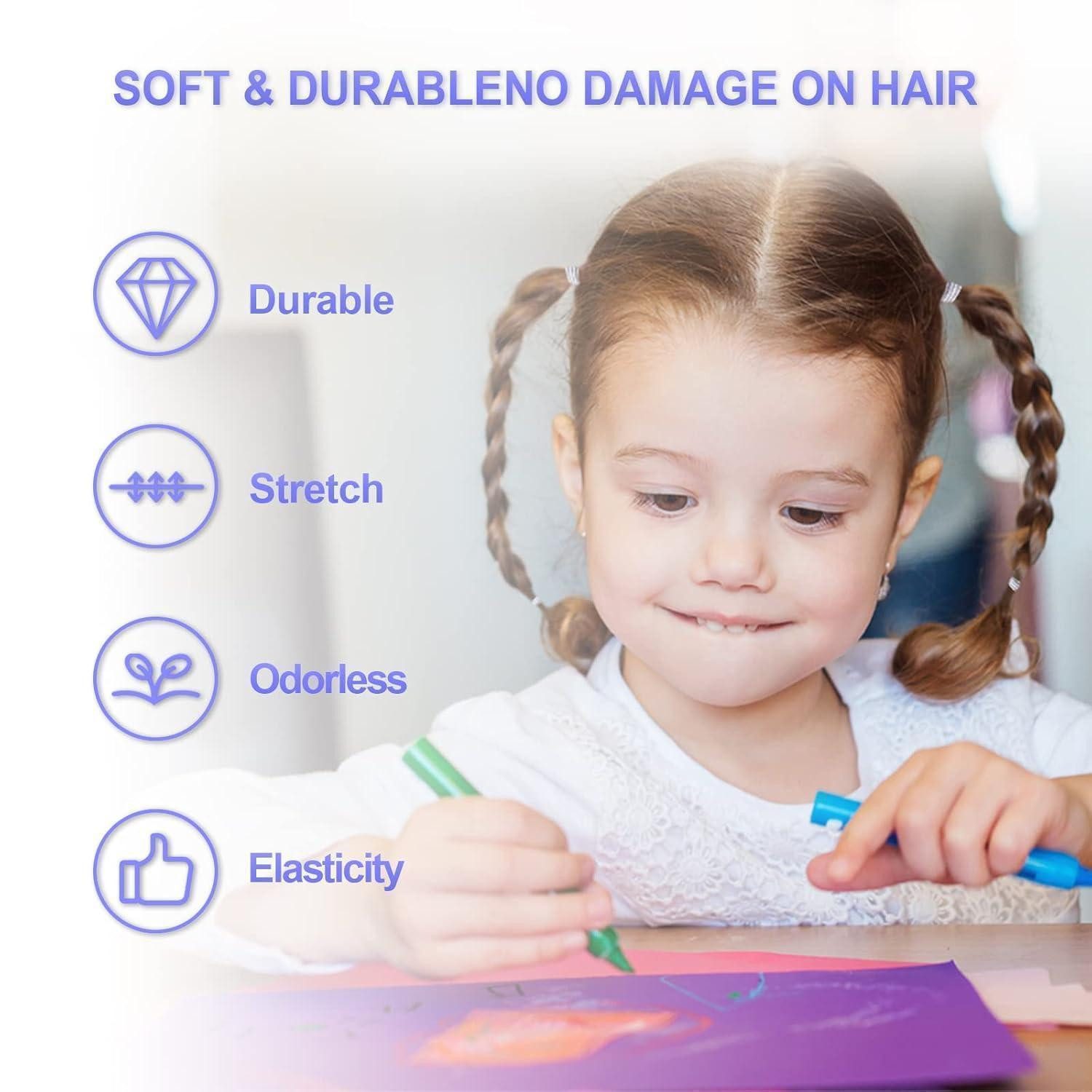 LuxusKollektion Haargummi 500 Mini Haargummis durchsichtig, elastisch, für Kinder