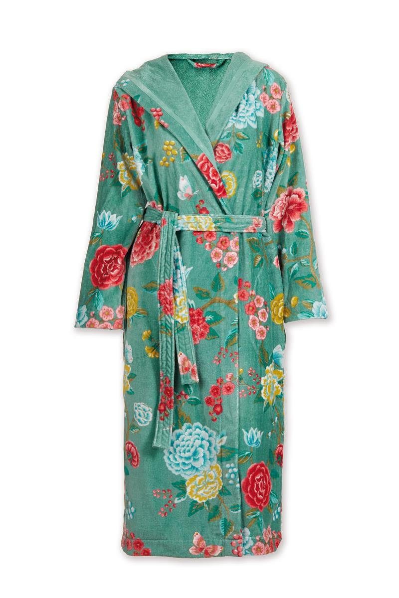 Beddinghouse PiP Studio Bademantel Good Evening Bathrobe Green Xs Grün 100% Cotton, terry velour, 38, Bademantel Damen und Herren Morgenmantel Frottee