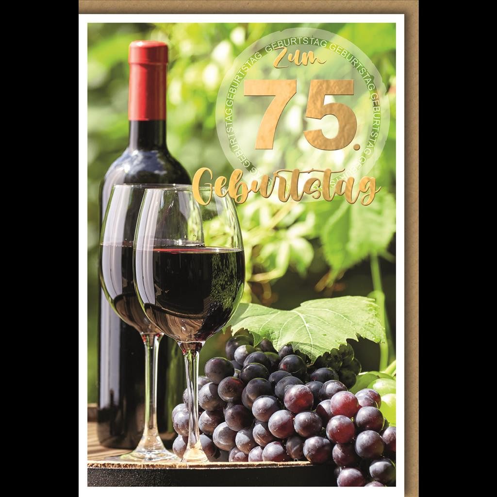 Verlag Dominique Grußkarten 75. Geburtstag Glückwunschkarte im Format