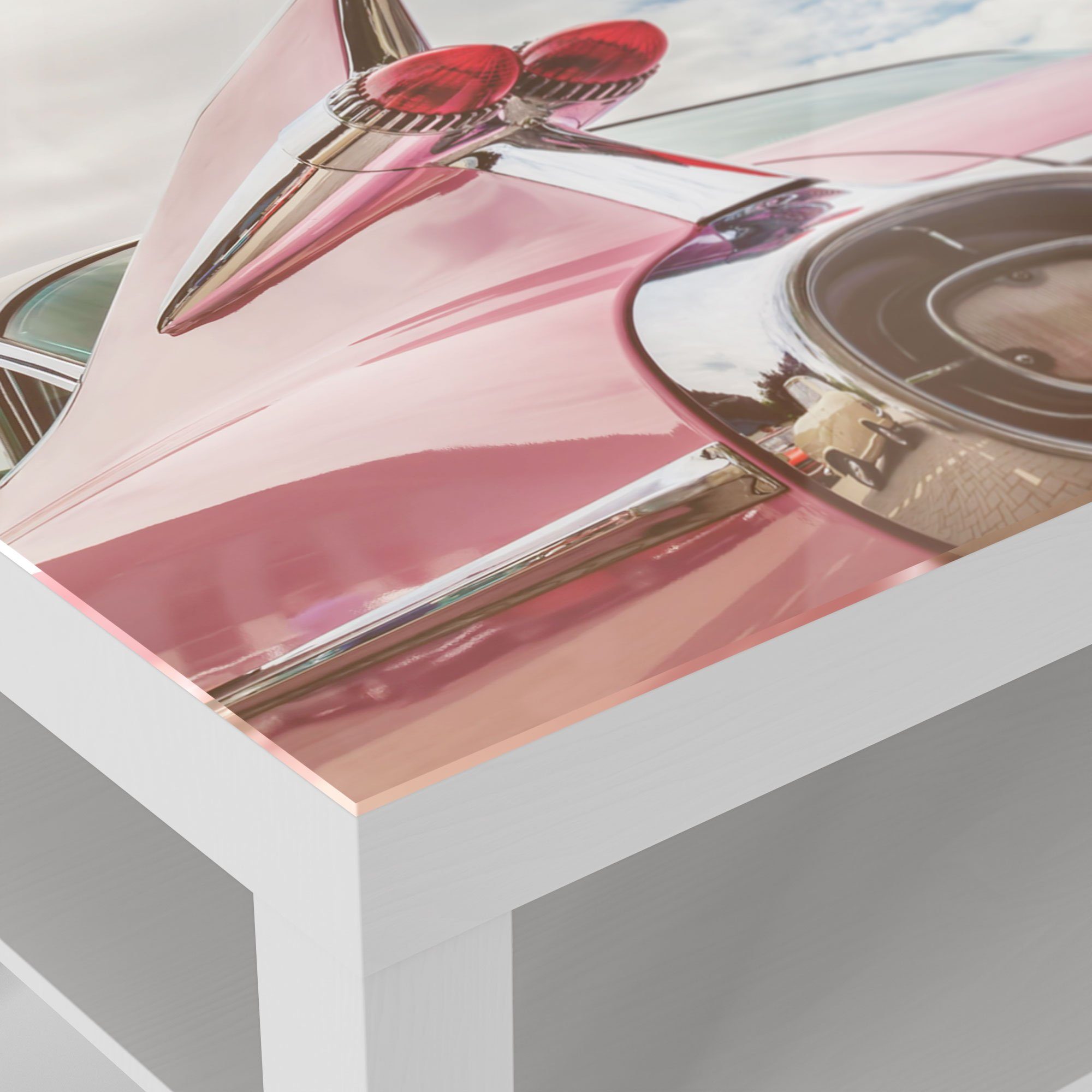 modern 59er Weiß Glas Cadillac', 'Der DEQORI Beistelltisch Glastisch Couchtisch