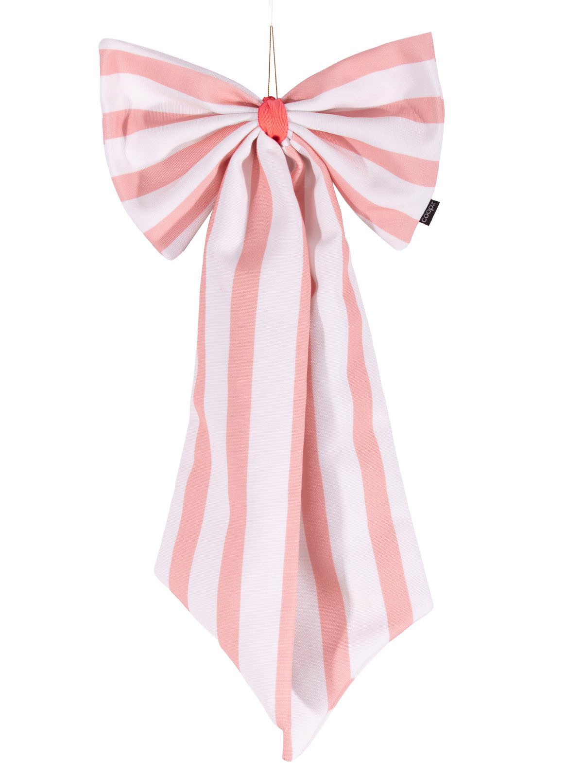 coopz Weihnachtsbaumschleife Schleife Canvas offwhite/coral breit gestreift