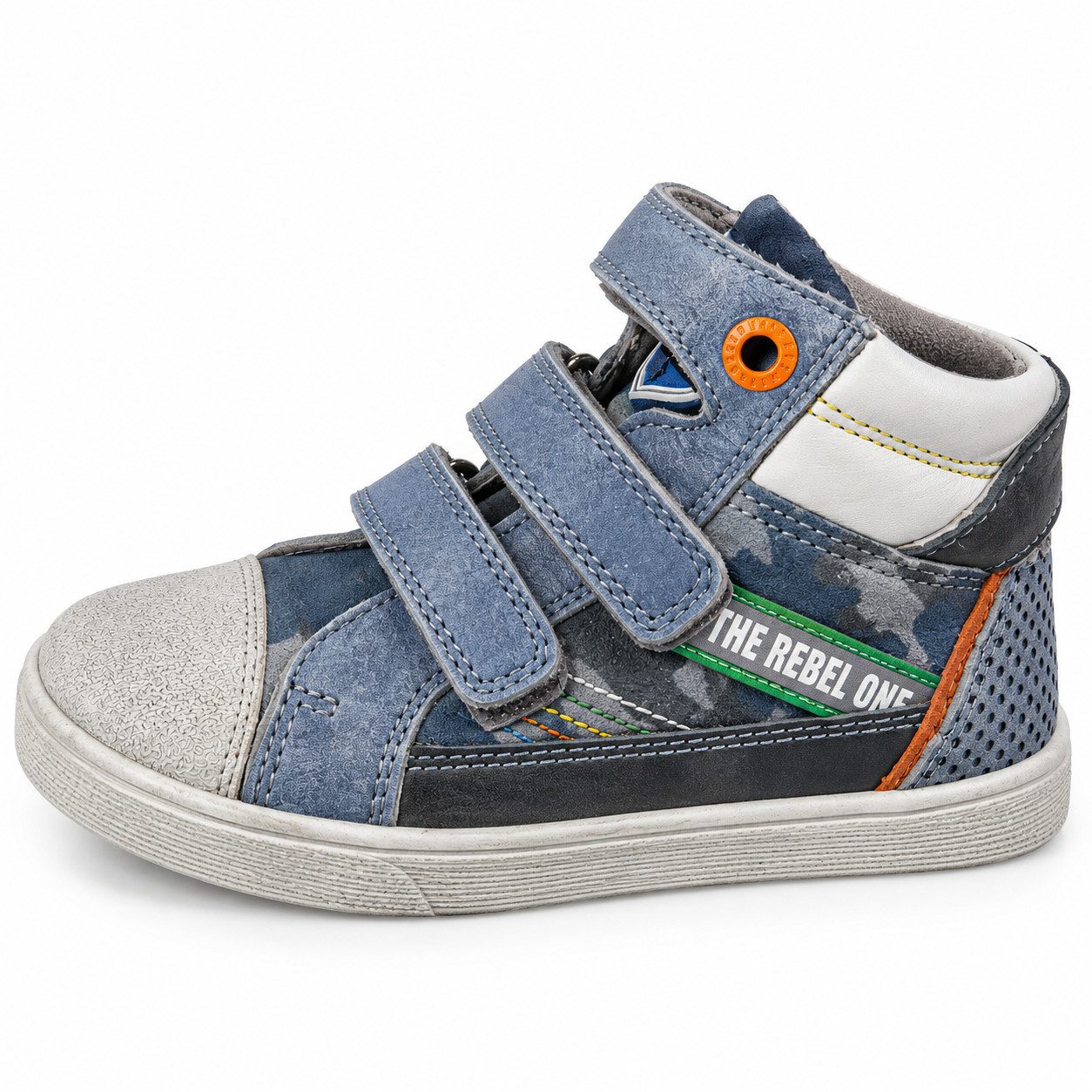 Braqeez Jungen Rebel Lederschuh Sneaker Klettvertschluss Sneakerboots aus echtem Leder