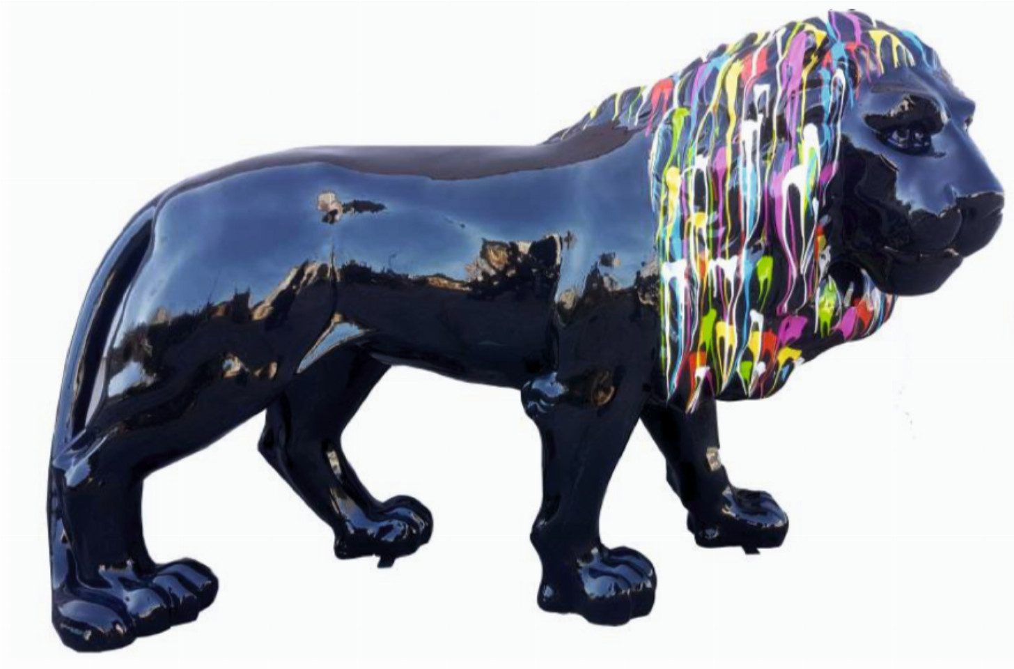 Walt-Deko Dekofigur Löwe schwarz mit Farbverlauf 160cm breit Dekorationsfigur/Werbefigur -