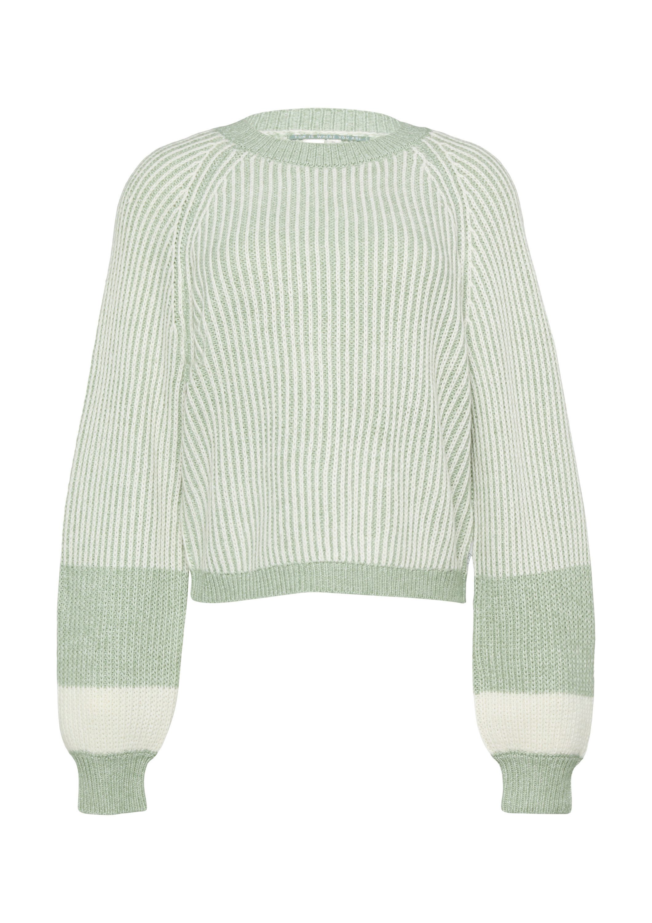 QS Longpullover Strickpullover Verkürzter Pullover mit Colour-Blocking