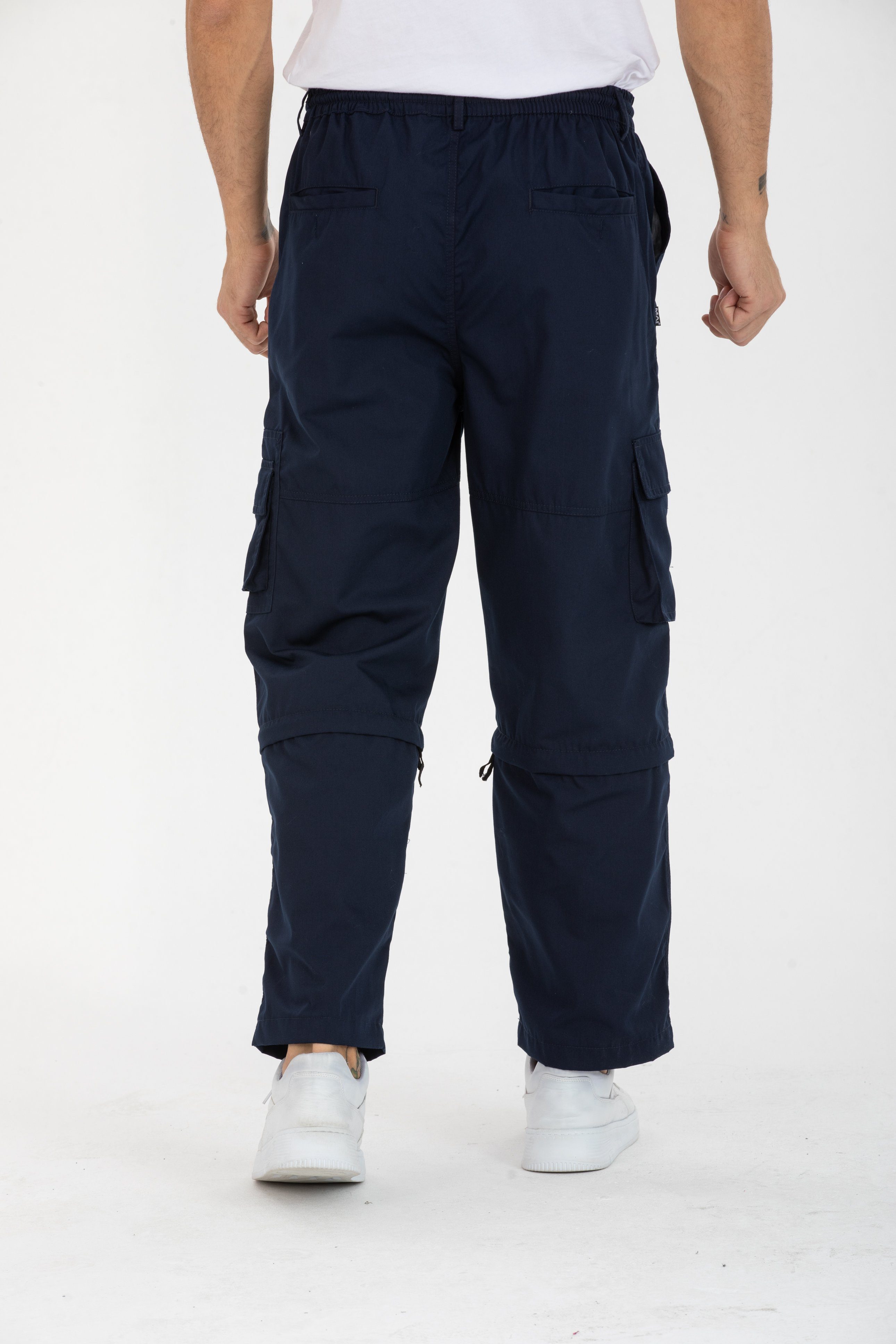 Kendindza Collection Cargohose Herren Zipp Off Cargohose Dehnbund Arbeit Hose Rangerhose Cargo Hose Gummibund elastisch, abnehmbare Beine, 6 Taschen – Bild 4 von 5