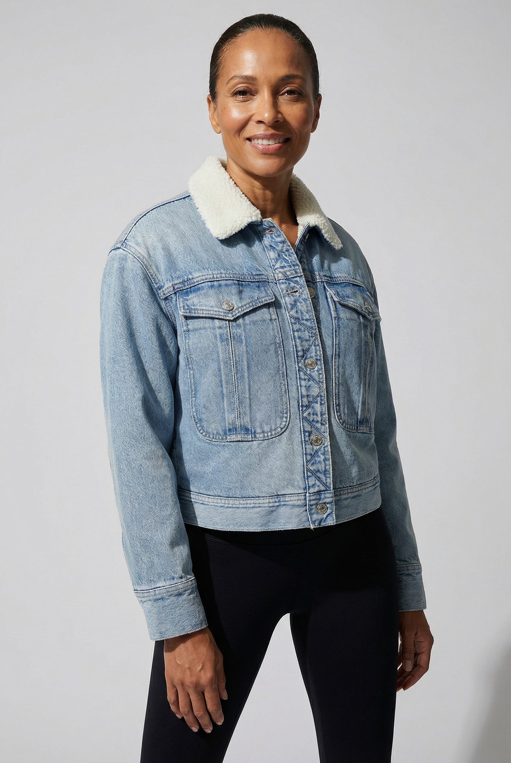 Calvin Klein Jeans Jeansjacke SHERPA WOOL DENIM JACKET Mit Rundhalsausschnitt, regular fit