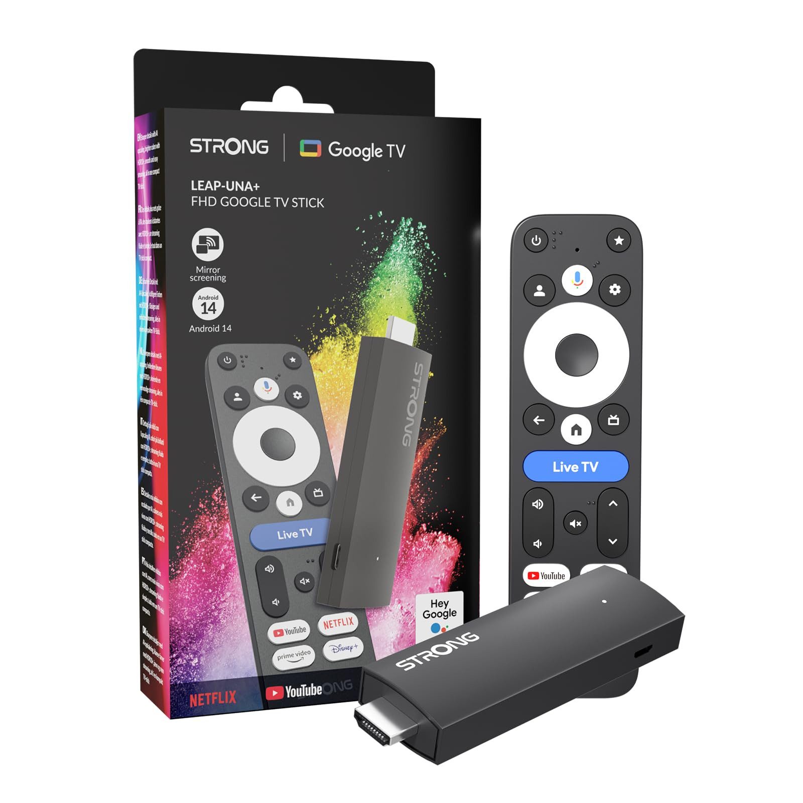 Strong Streaming-Stick LEAP UNA + TV Stick, Android 14, Full HD, HDR, Wi-Fi 5, HDMI, USB-C