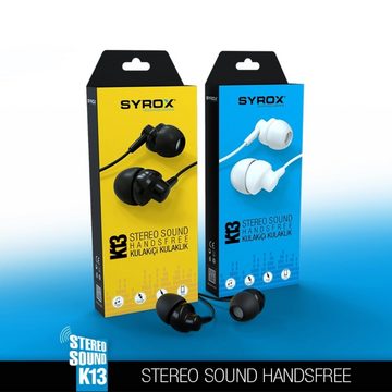 Syrox Syrox K13 3.5mm Jack In-Ear-Kopfhörer Stereo Qualität In-Ear-Kopfhörer