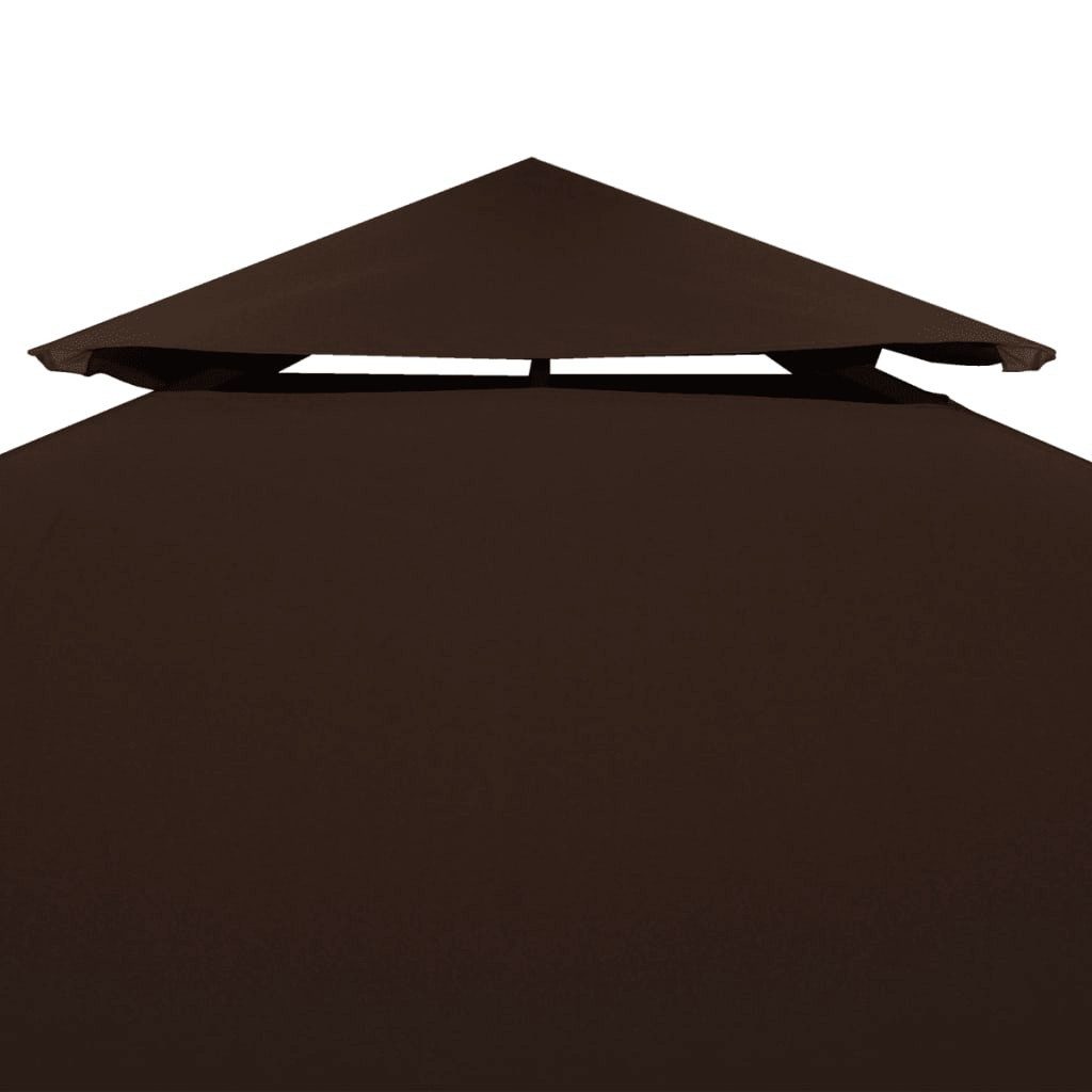 vidaXL Pavillon-Ersatzdach Pavillon-Dachplane mit Kaminabzug 310 g/m² 4x3 m Braun, 400 x 300 cm