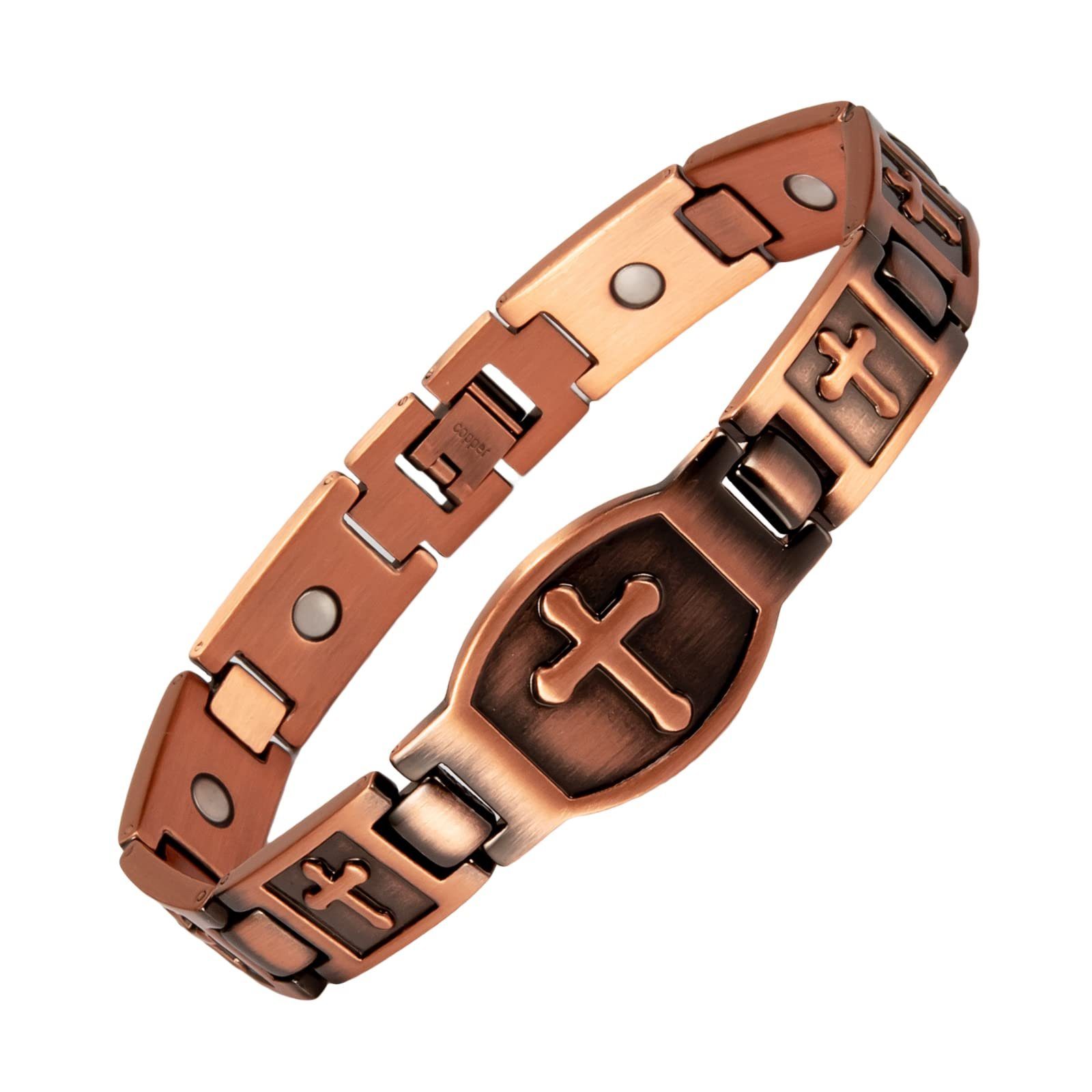 Haiaveng Gliederarmband »Herren Kupferarmband Gesundheit Armband Magnet Armband  Kreuz Armband«