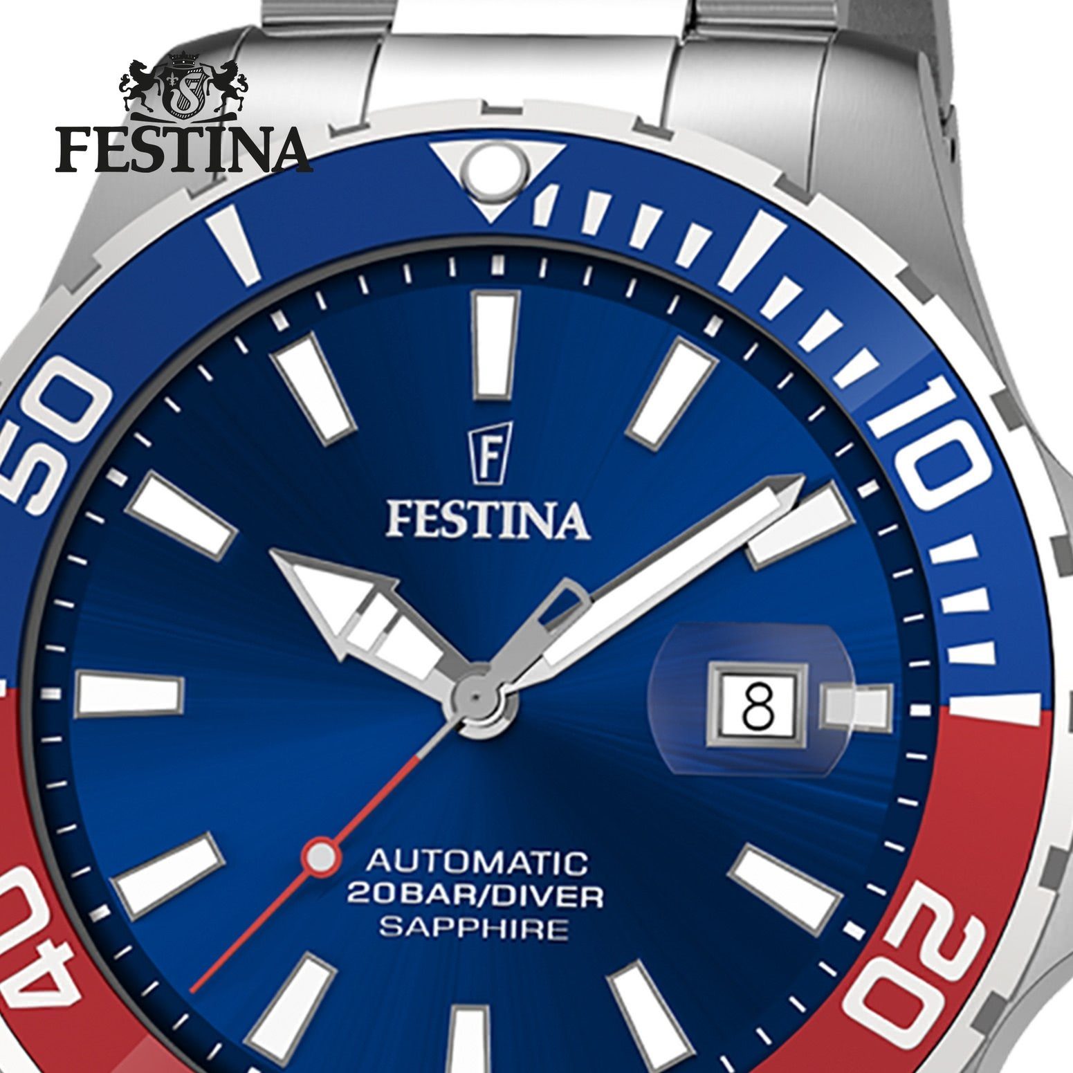 Festina Automatikuhr Festina Herrenuhr Automatik, (Analoguhr), Herren Armbanduhr rund, Edelstahlarmband silber, Elegant