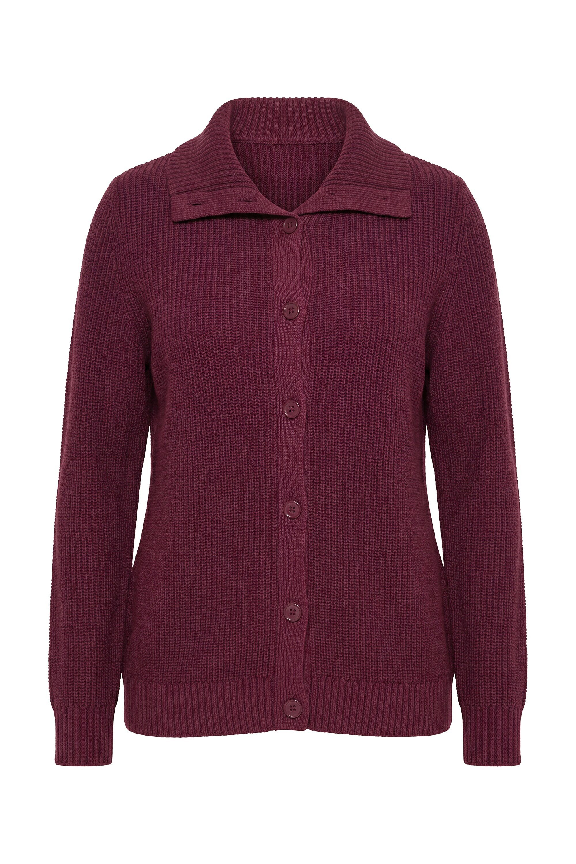 Ulla Popken Strickjacke Strickjacke Rippstrick Hemdkragen Langarm – Bild 2 von 4