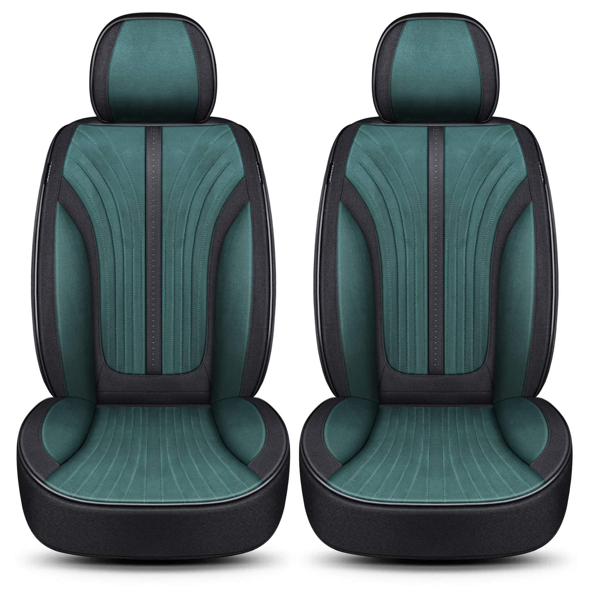 BREMER SITZBEZÜGE Autositzbezug für Volvo V50 S50 Bj 2004-12 (V4), Set, Schonbezüge Чохли на сидіння Fahrer und Beifahrer, in Schwarz / Grün