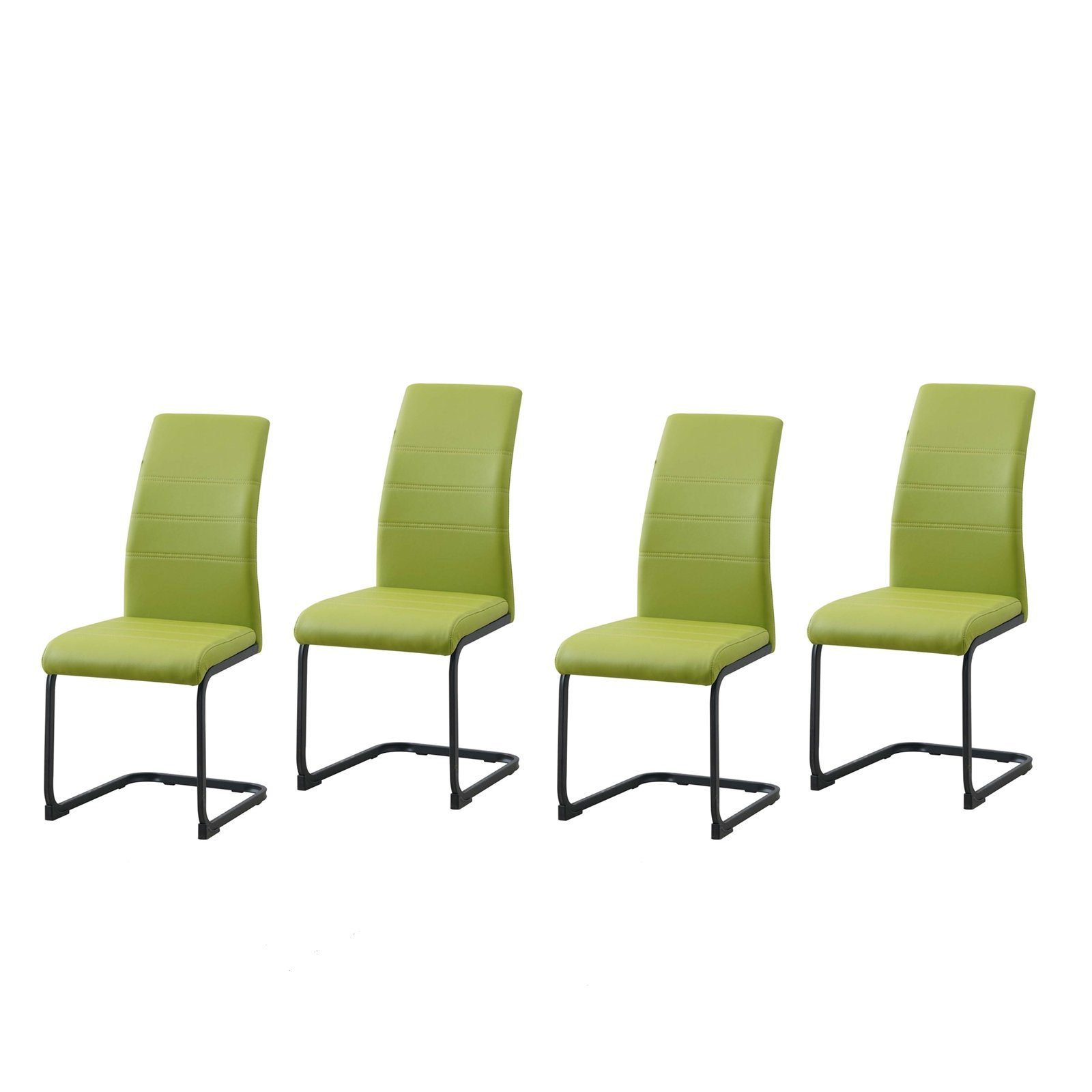 HTILine Freischwinger »Schwingstuhl 4er Set PU grün SallyP