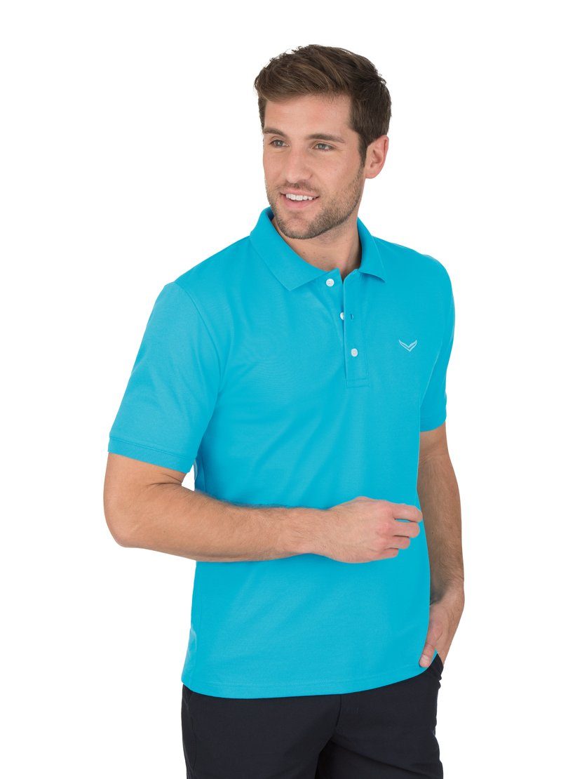 Trigema Poloshirt TRIGEMA in Piqué-Qualität azur Poloshirt