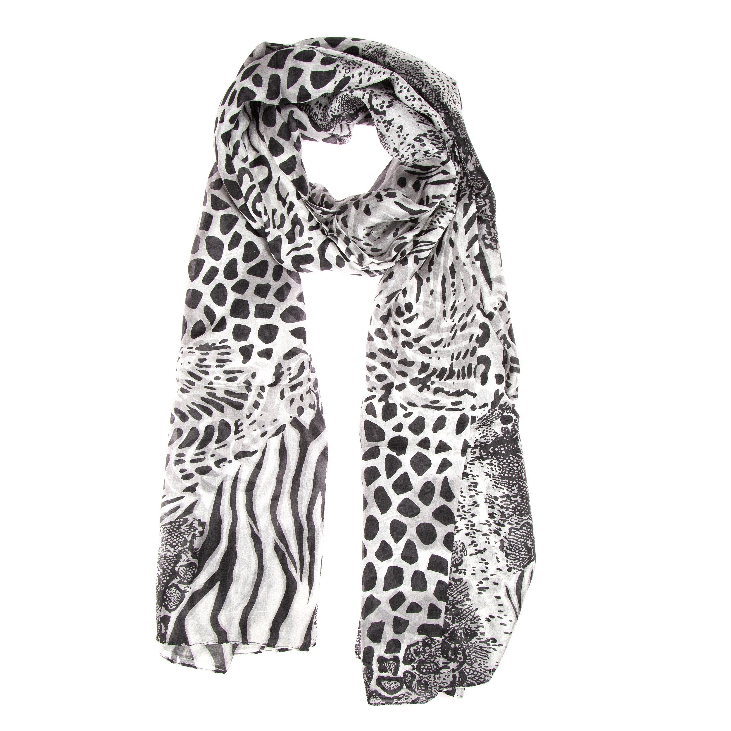 Silkroad Modeschal »Seidenschal Halstuch Schal Leopard schwarz grau« online  kaufen | OTTO