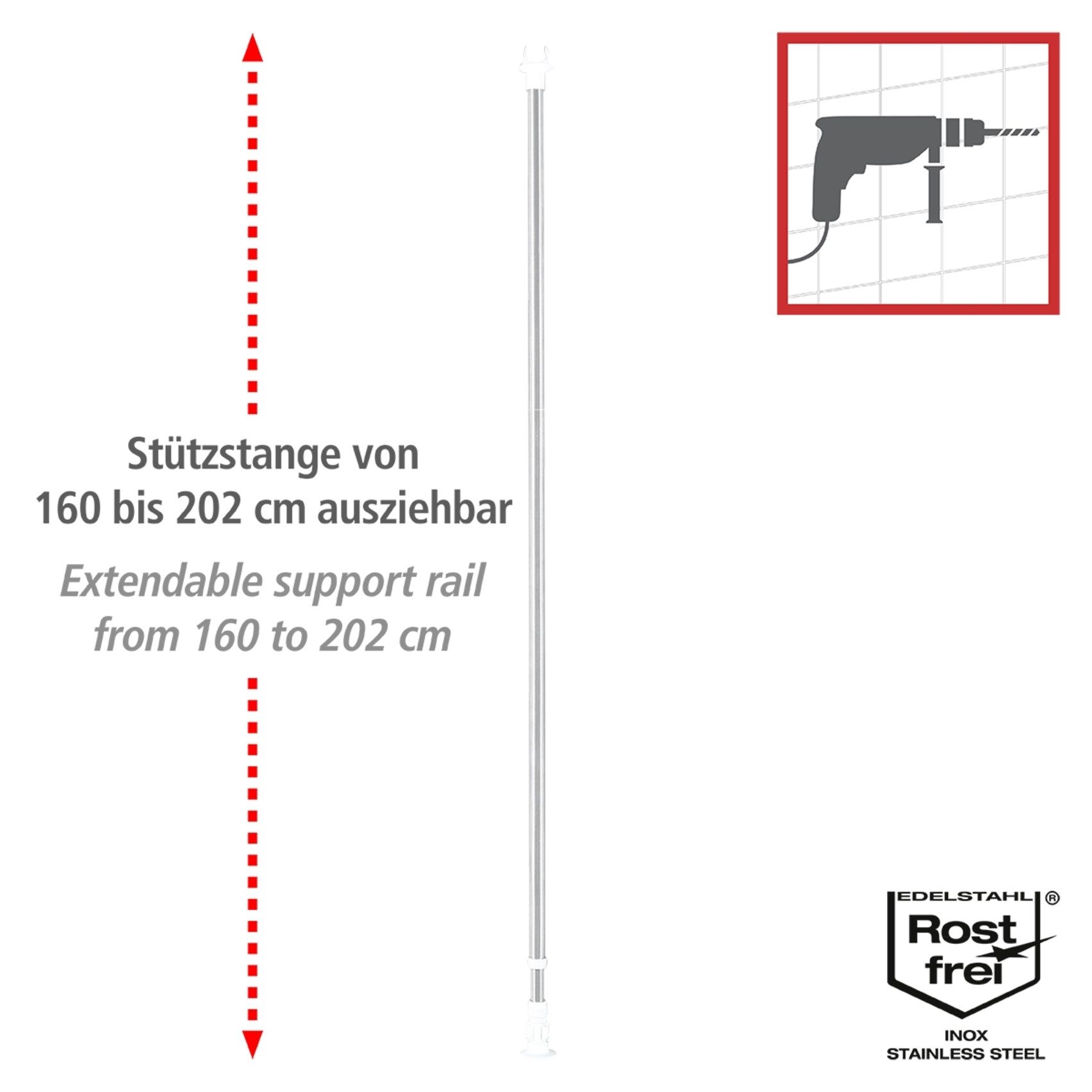 WENKO Teleskopregal Garderobe, Set 3-tlg., flexibles Kleiderstangensystem, belastbar bis 110 kg – Bild 3 von 5