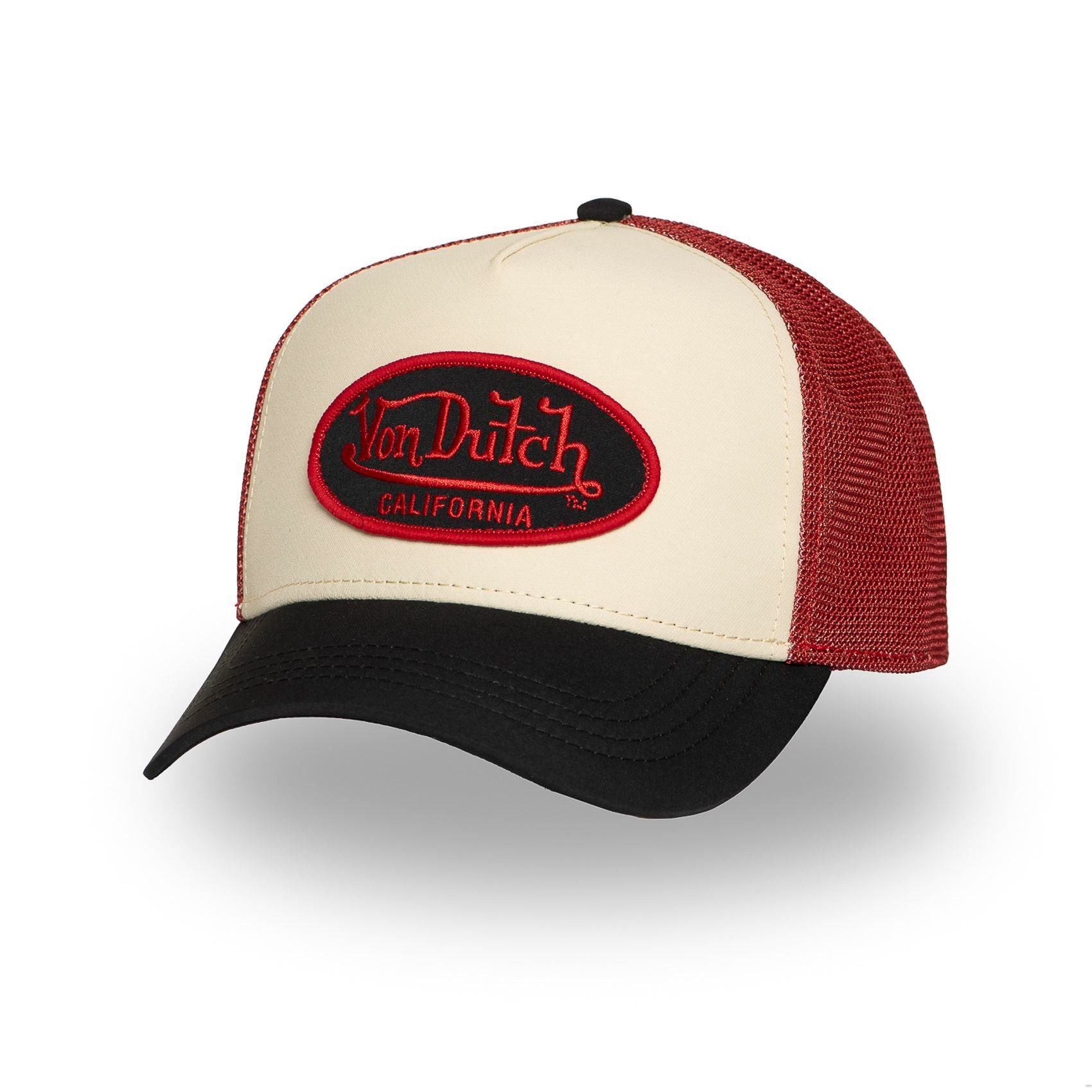 Von Dutch Trucker Cap Von Dutch Originals Trucker Cap - 3-COLOR Poly Baseball Mesh Creme (Basecap, Meshcap, Trucker Kappe)