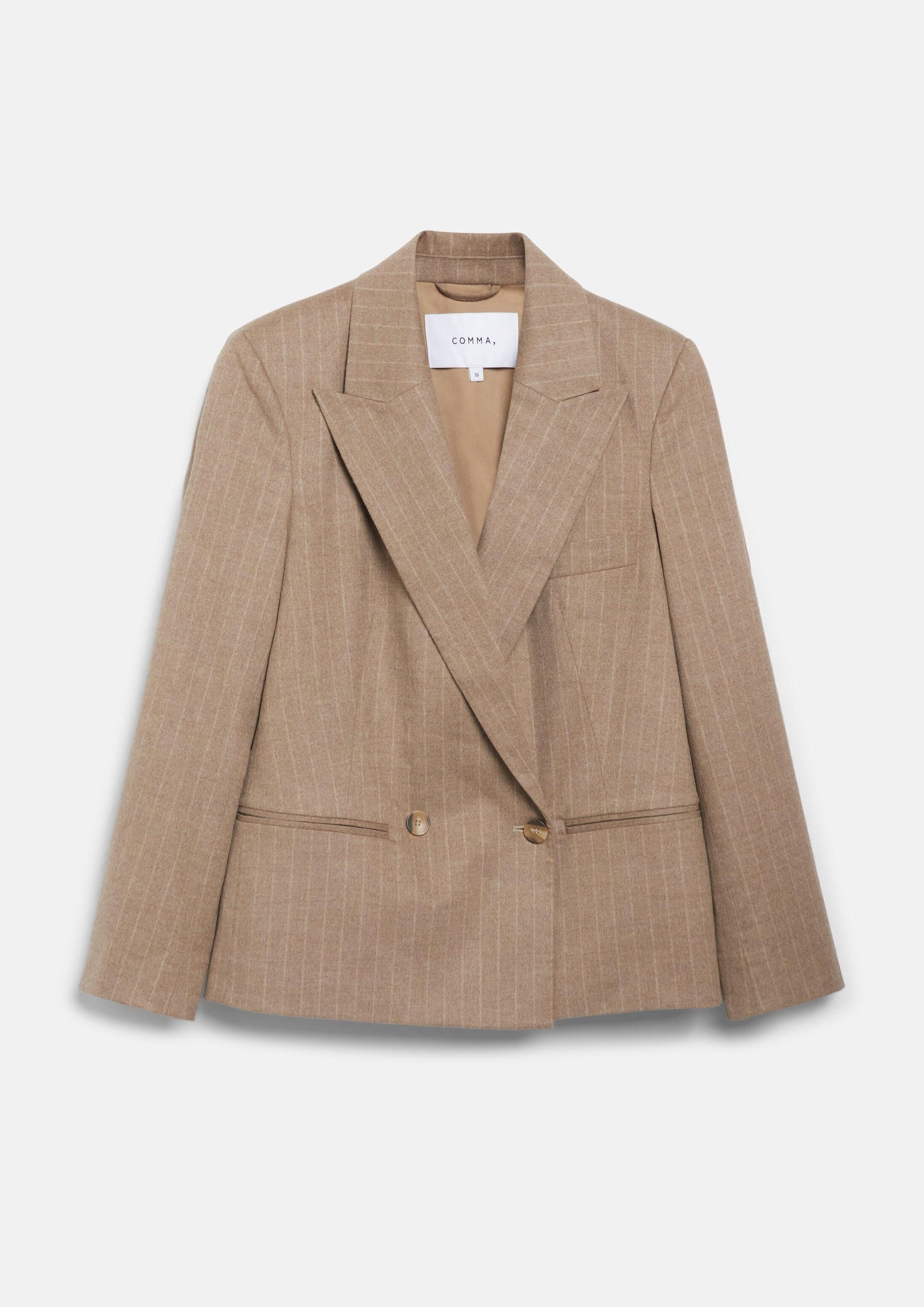 comma Jackenblazer Indoor-Blazer Oversize Indoor-Blazer mit Nadelstreifen und Reverskragen