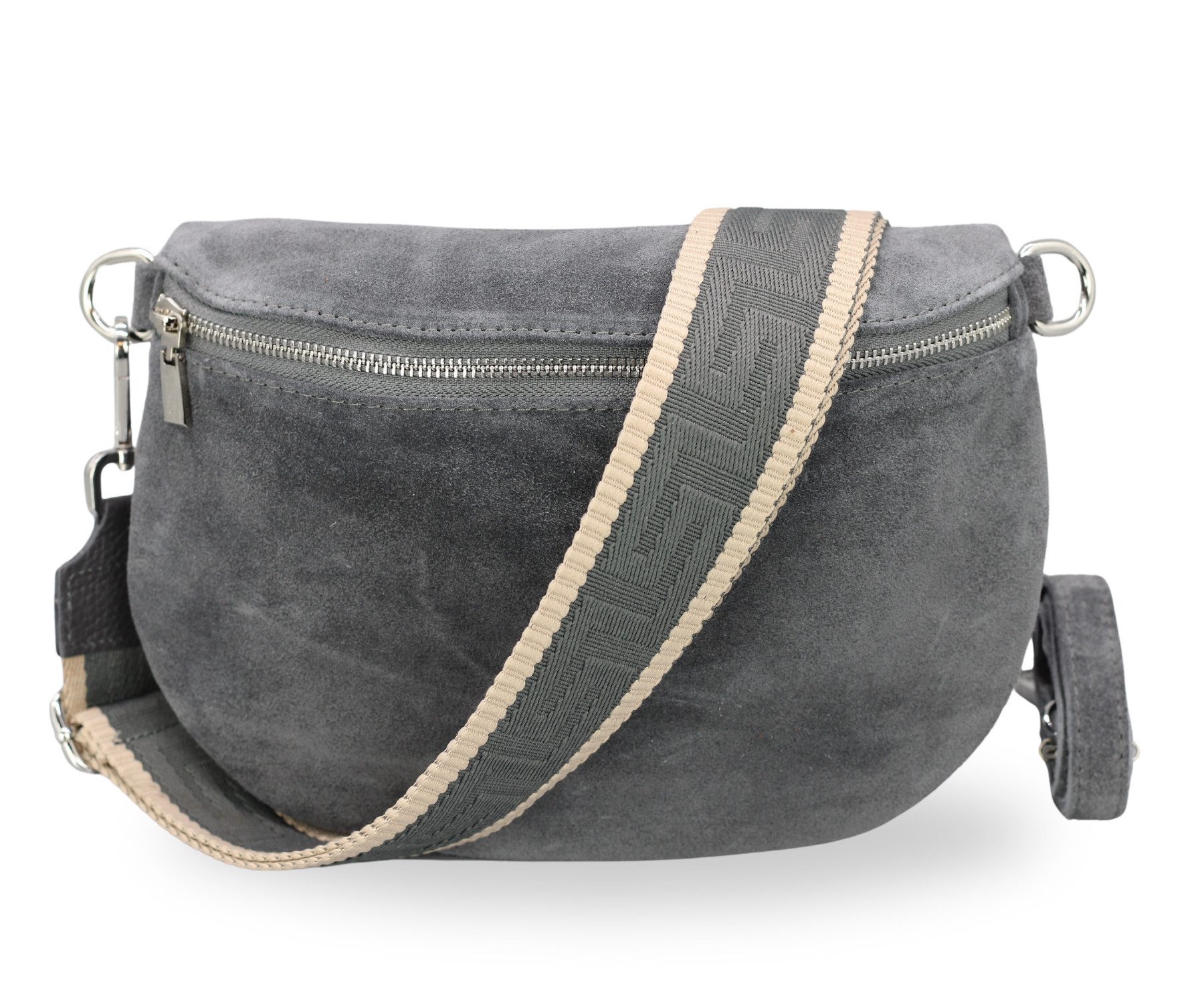 Schultertasche AFIA Suede Bauchtasche Damen Echtes Wildleder Crossbody Bag