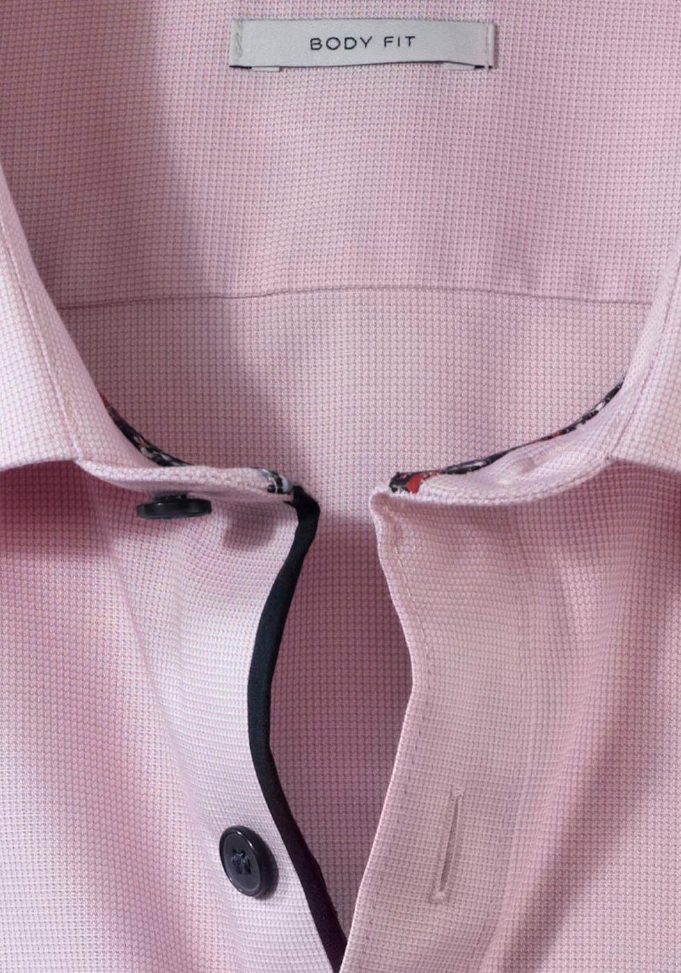 OLYMP Businesshemd Level Five mit Logo-Stitching body fit rosenholz tonigem