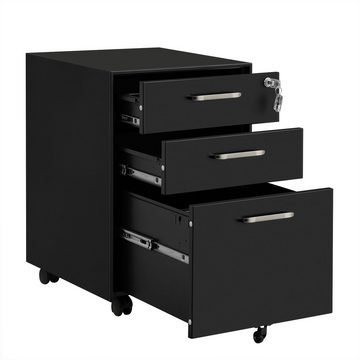 SONGMICS Aktenschrank Sideboard, Rollcontainer, abschließbarer, Schubladen