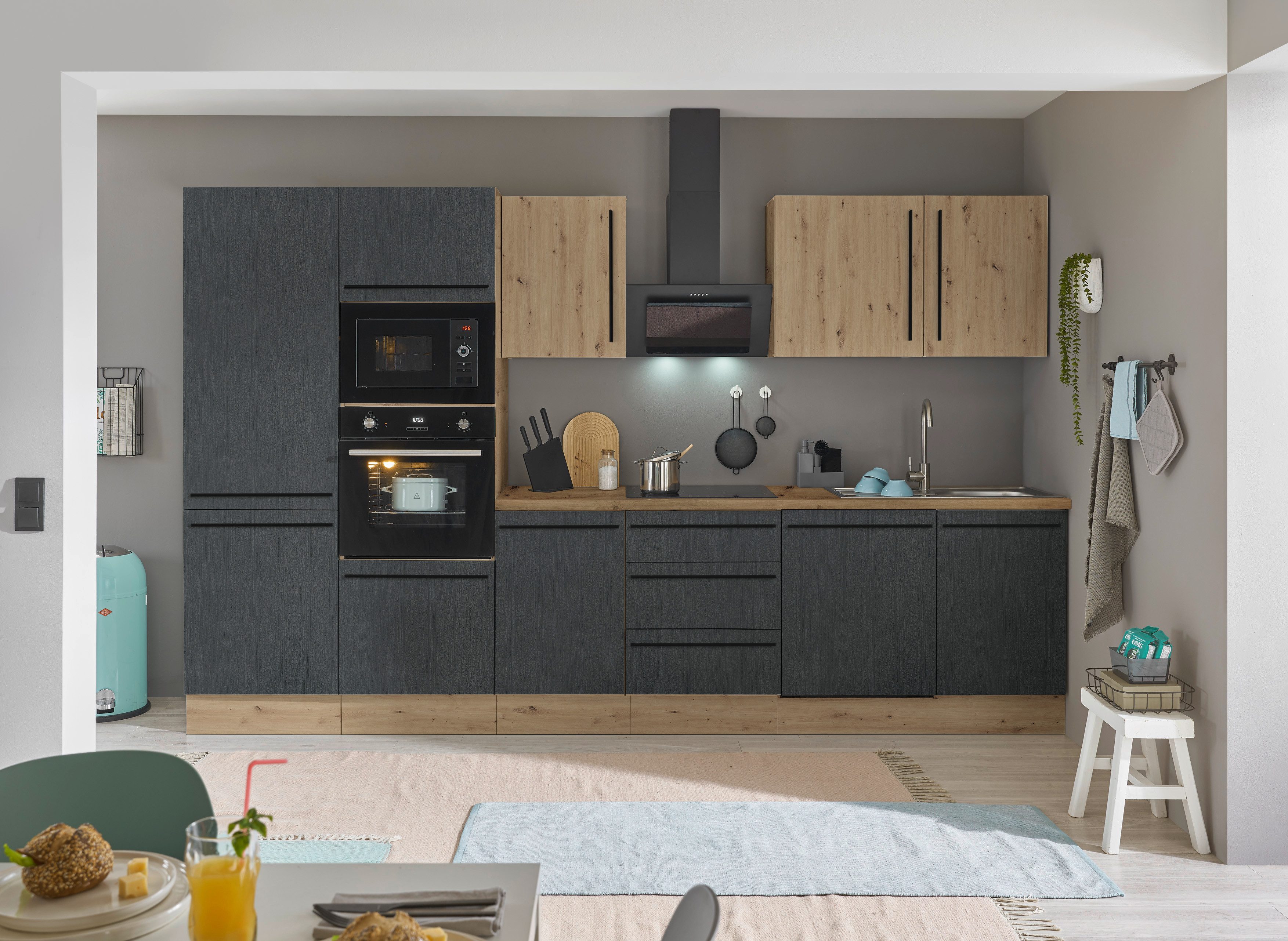 KOCHSTATION Küchenzeile Florida, Breite 340 cm, wahlweise mit E-Geräten,Sof günstig online kaufen