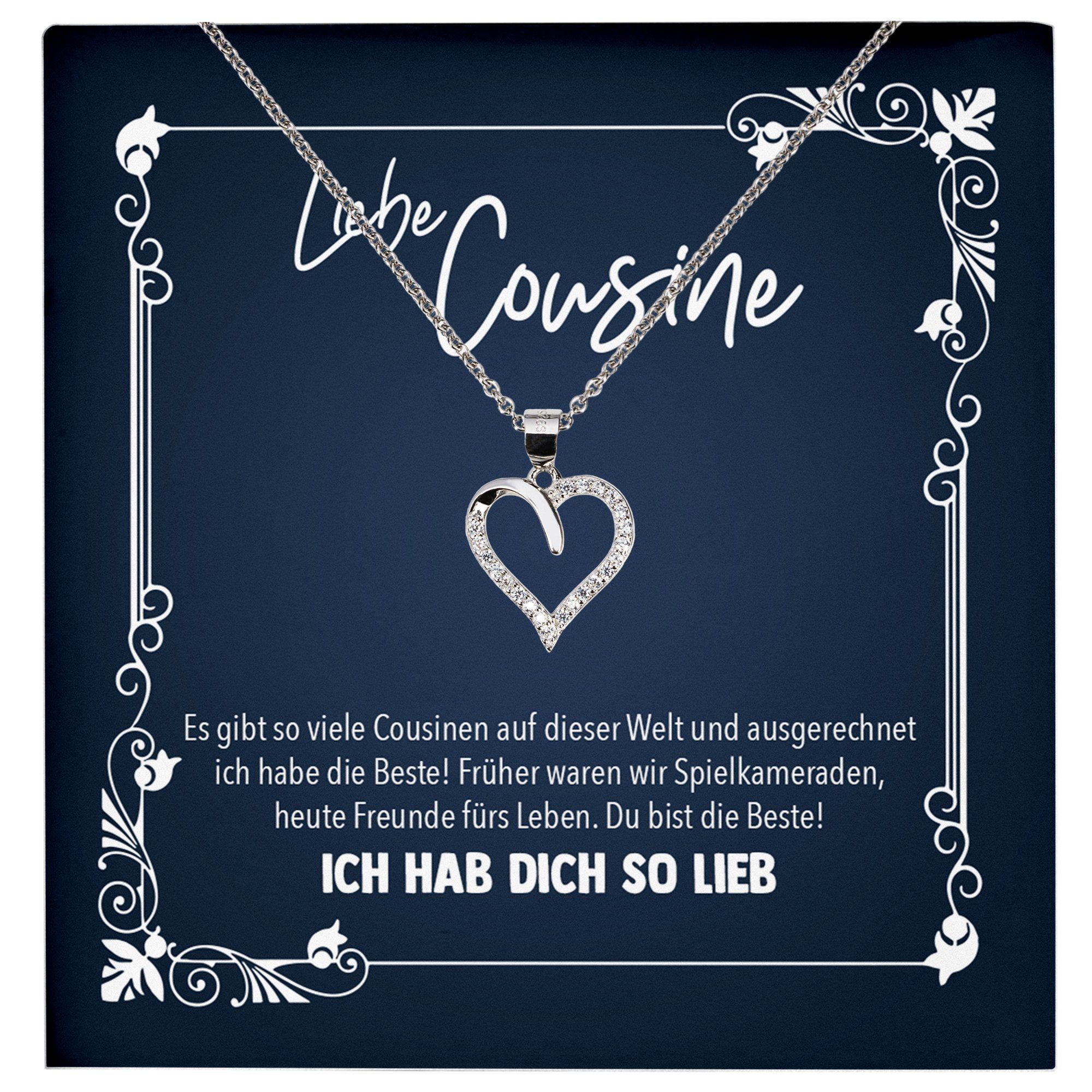 Schmuckset Cousine Geschenk Mädchen Frauen Geburtstag Schmuck Halskette Karte