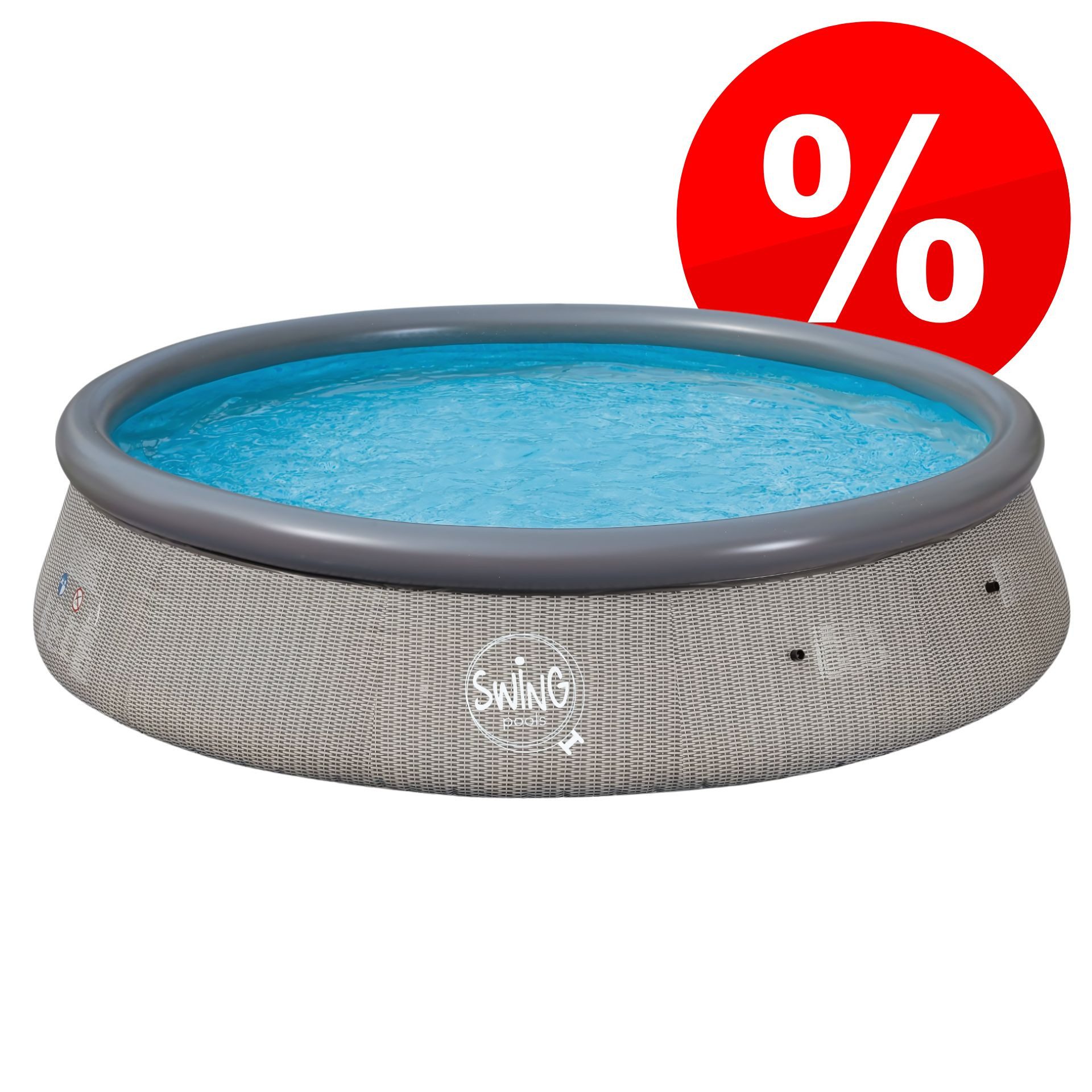 Poolomio Pool WICKER SWING Pools - 3,66m x 0,91m im Korbflecht-Design (Packung)