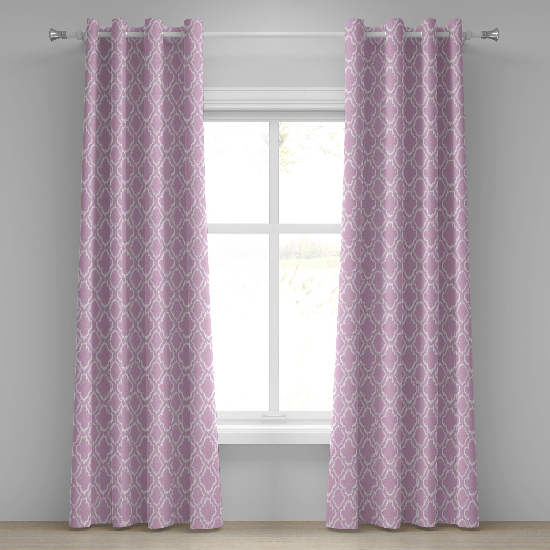 Gardine Dekorative 2-Panel-Fenstervorhänge für Schlafzimmer Wohnzimmer, Abakuhaus, Ikat Klassische Muster