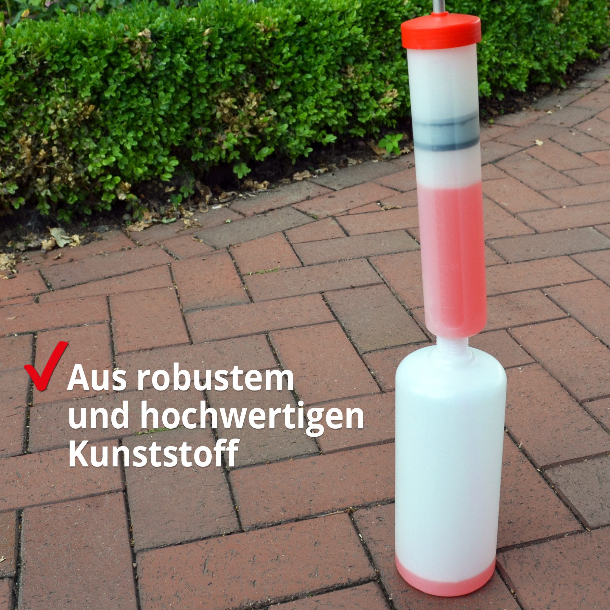 Hecht Ölabsaugpumpe Absaugspritze Ölwechsel Set mit Füllstandsanzeige, Schlauch, Filter, Auffangbehälter – Bild 4 von 5