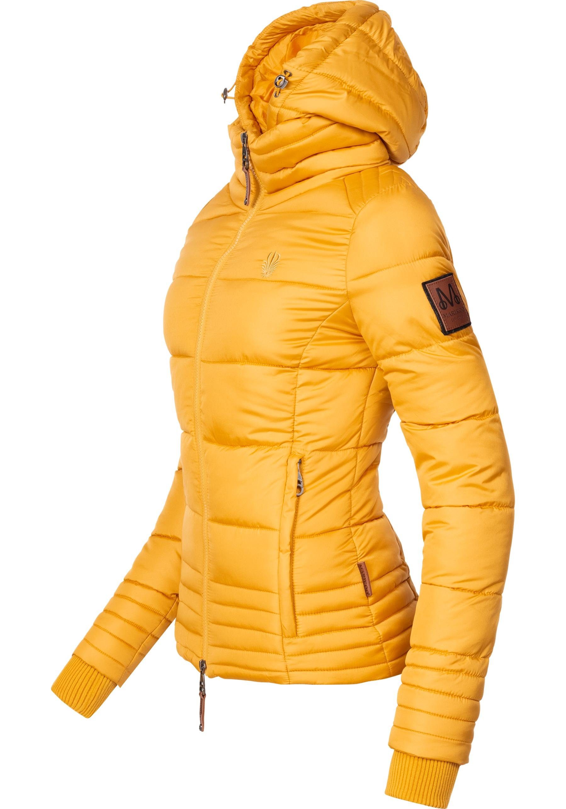 Marikoo Winterjacke Sole modisch taillierte den Winter Damen für gelb Steppjacke