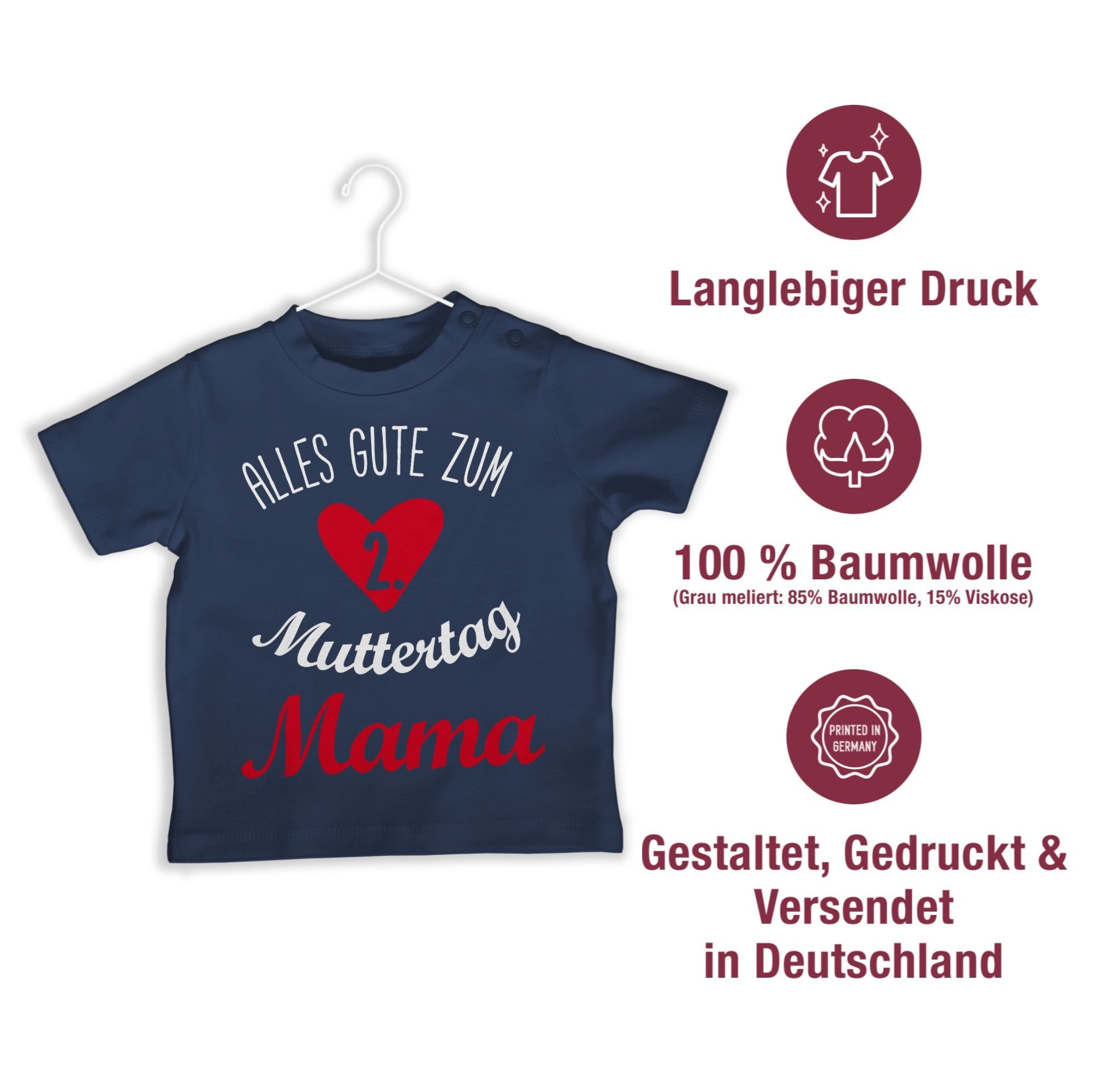 zweiten I Navy zum Muttertag Shirtracer Alles Blau Muttertag T-Shirt gute 1 2. Muttertagsgeschenk