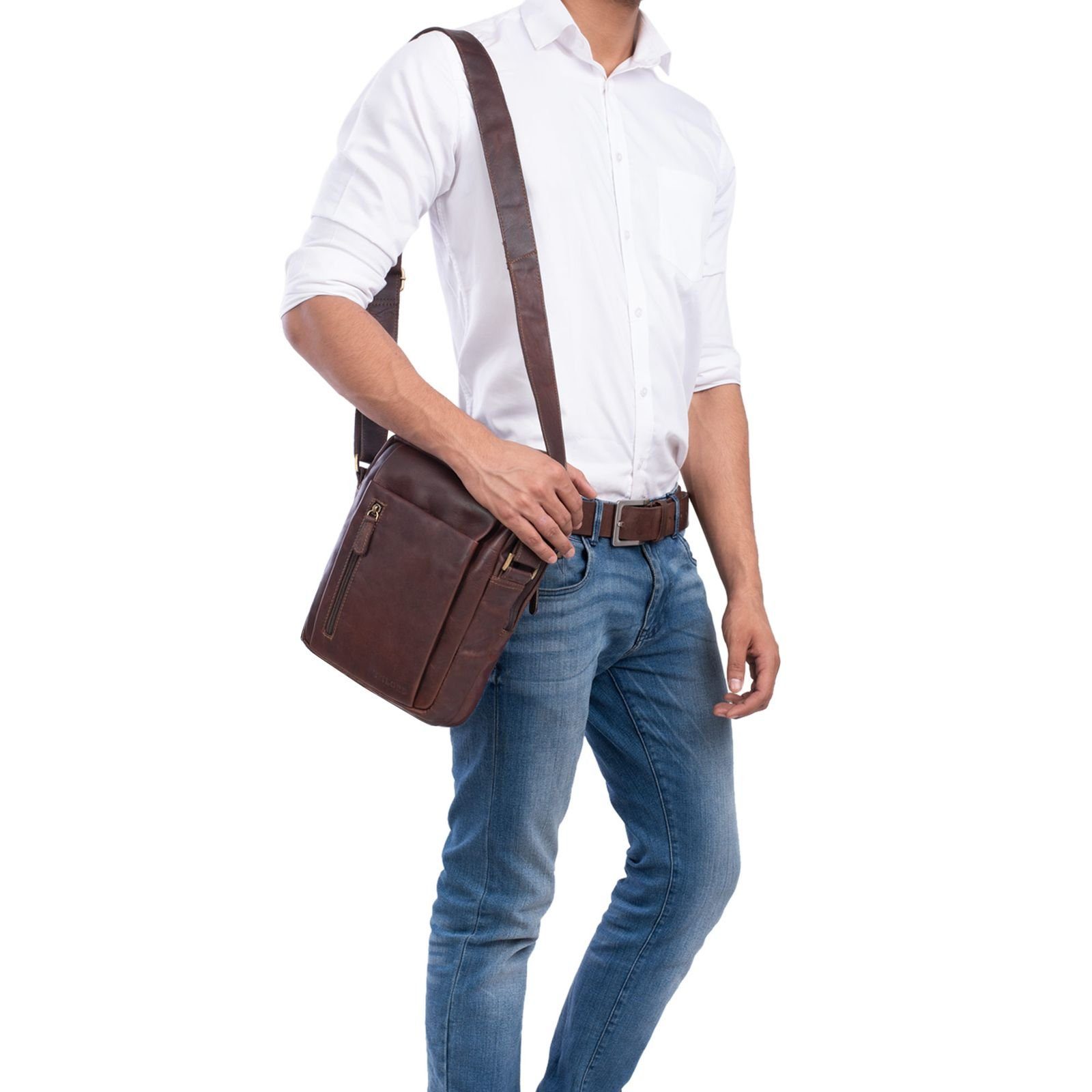STILORD Schultertasche "Irving" Vintage Leder Tasche Klein