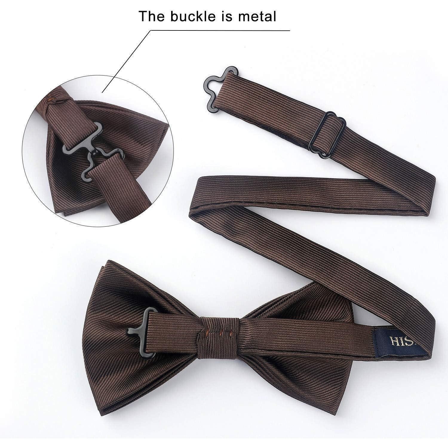LuxusKollektion Fliege Fliege Vorgebundene Herren Einstecktuch Set Hochzeit A2-braun – Bild 4 von 5