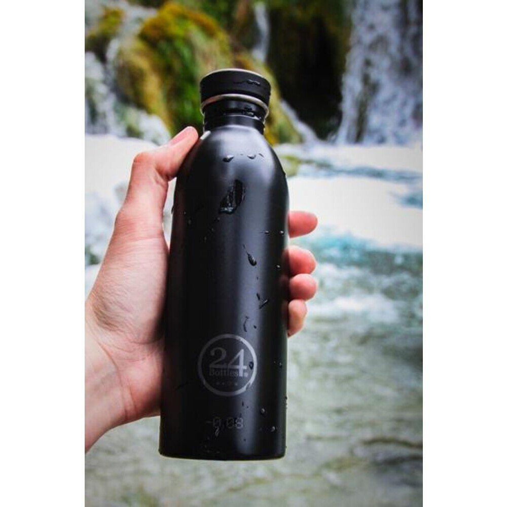 24 Bottles Trinkflasche Trinkflasche 0,5 l Urban Bottle Tuxedo Black, Trinkflasche, Ø6,5cm, 18/8 Edelstahl, schwarz