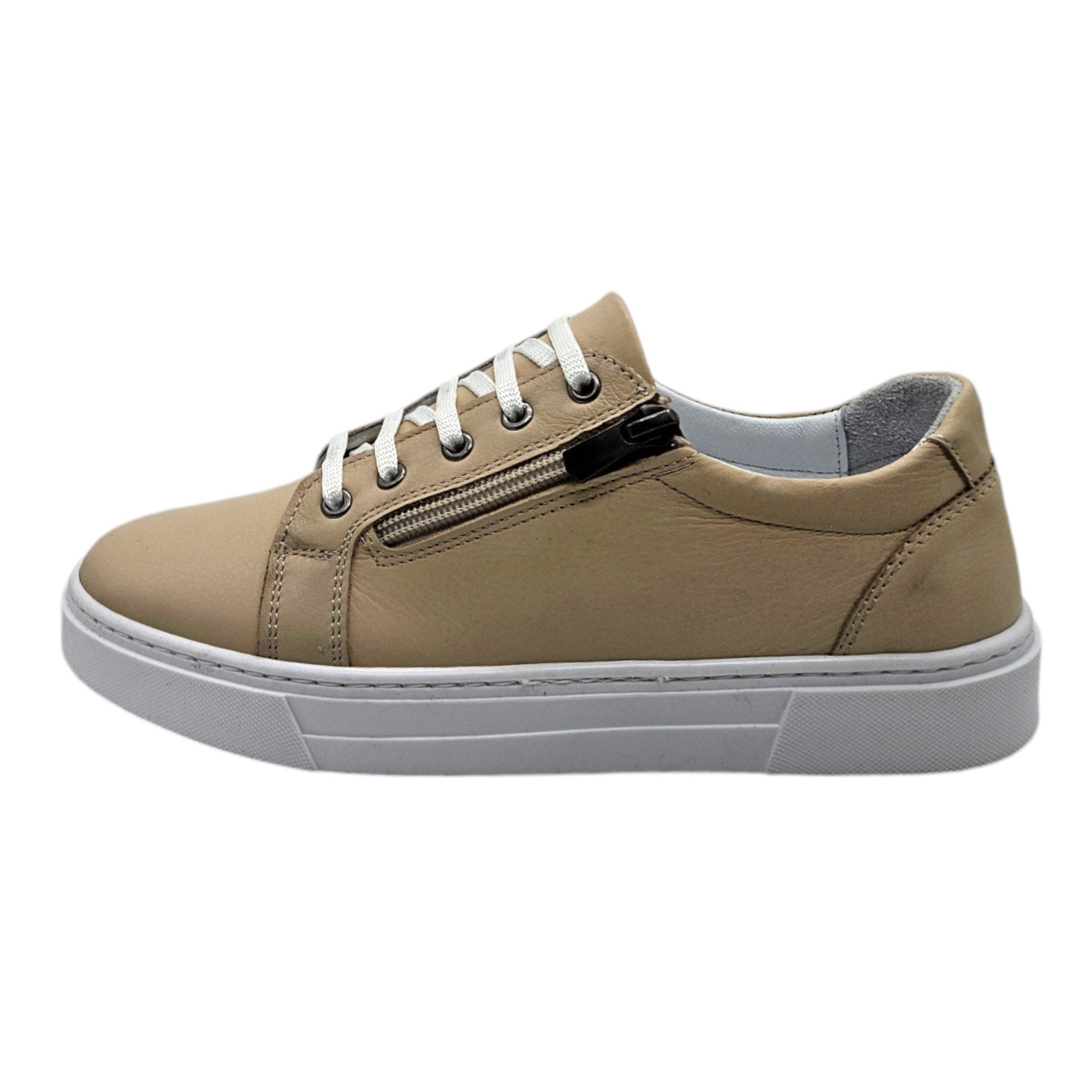 Yu&Luk Sneaker mit Zierreißverschluss, Freizeitschuh, Halbschuh Leder
